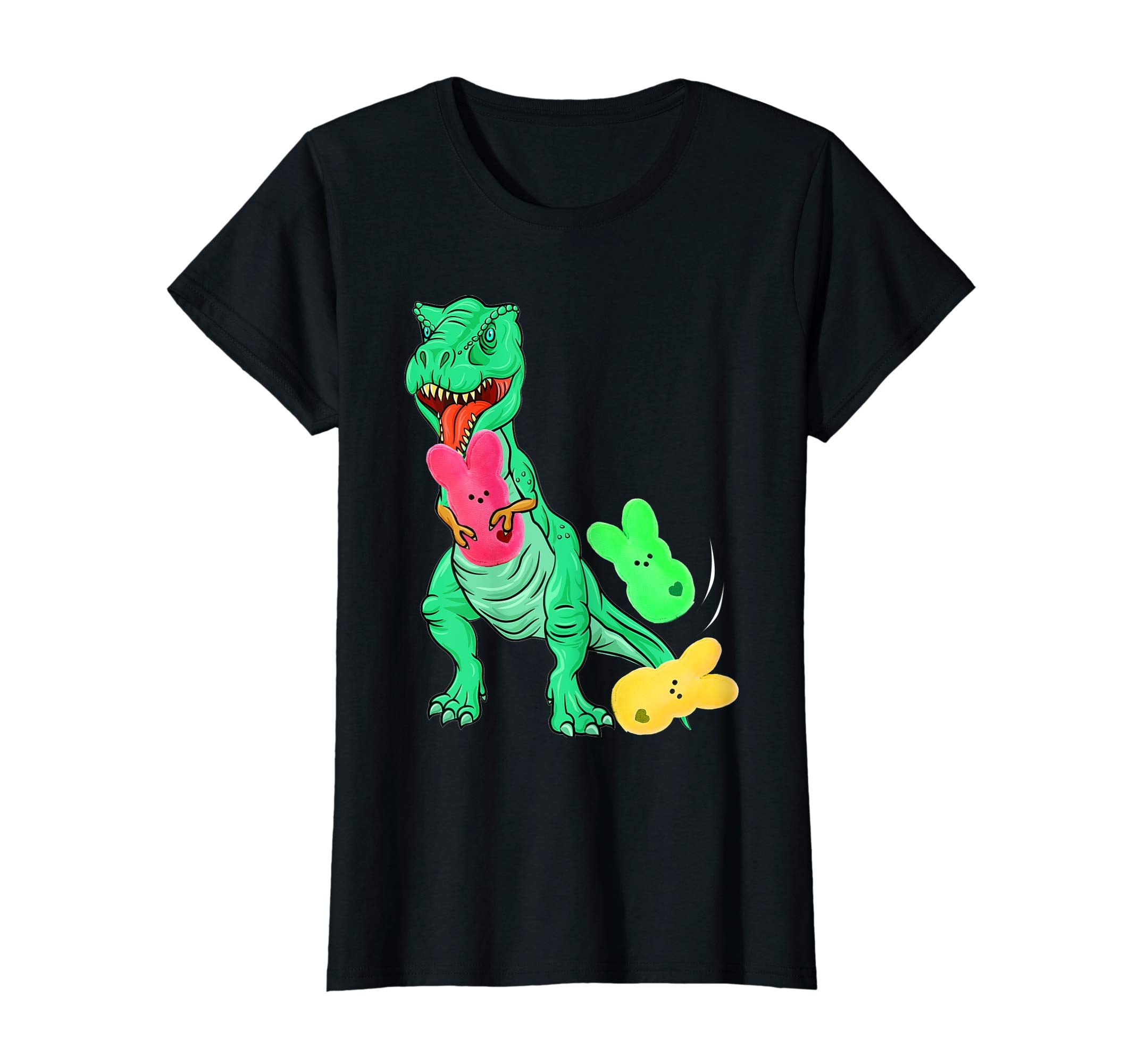 Dinosaur T-rex Eat Bunny Peeps-Happy Easter Day Shirt