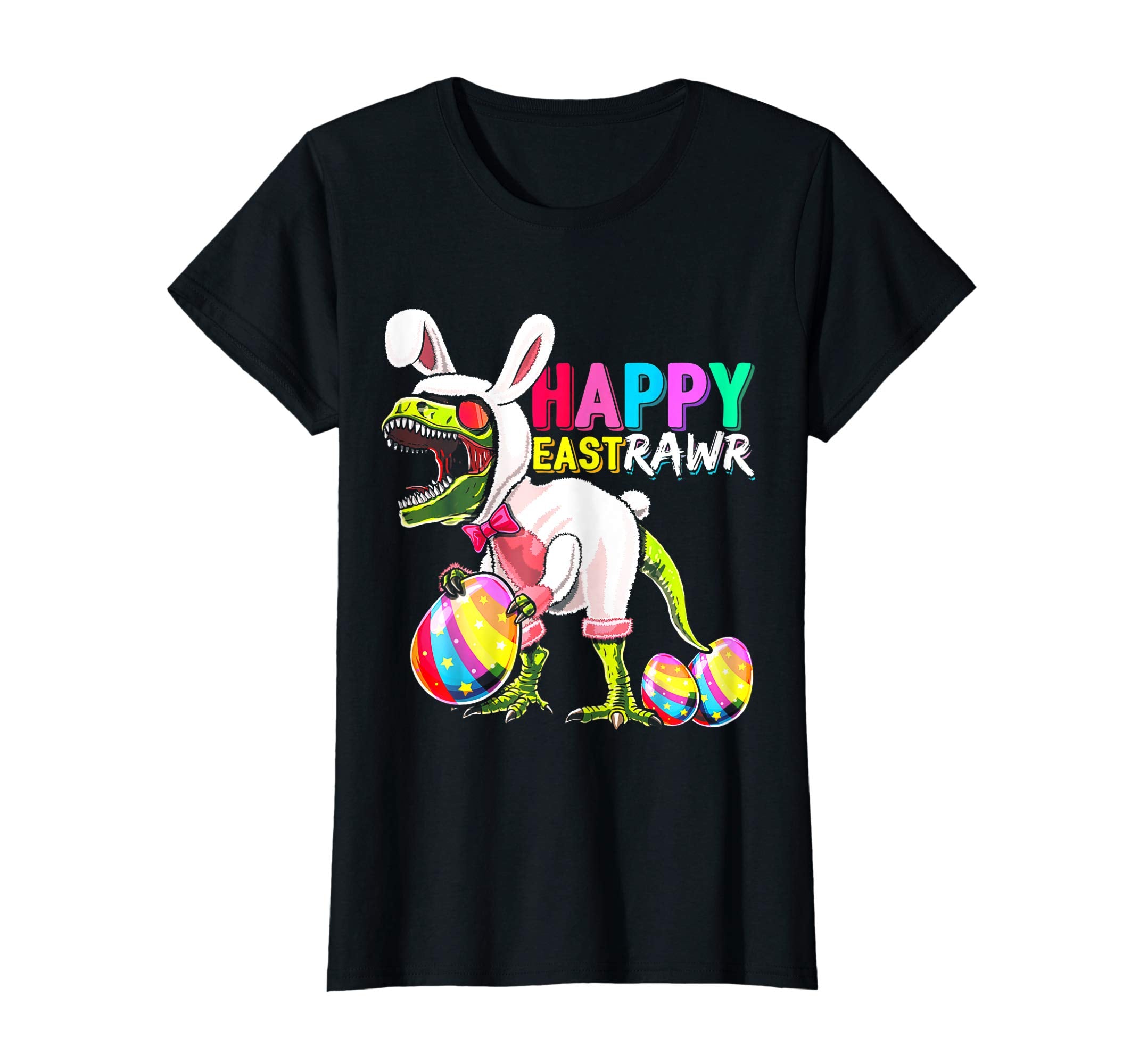 Happy Eastrawr T Rex Dinosaur Easter Bunny Egg Shirt Kids