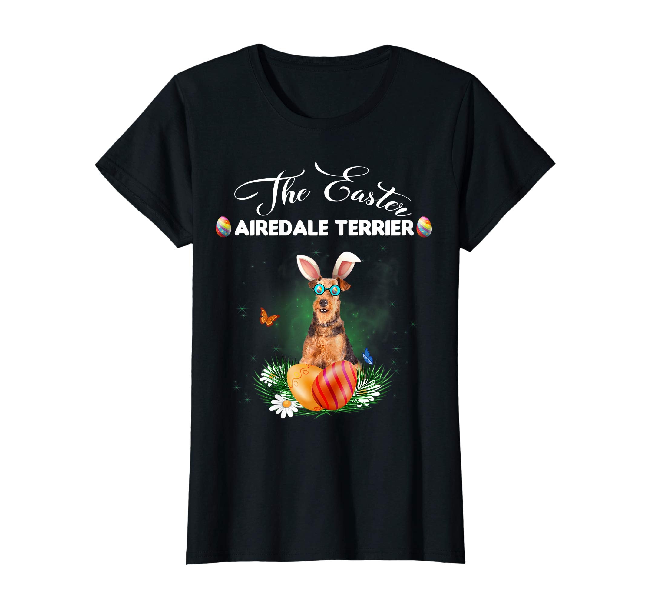 Airedale Terrier Bunny Easter Day Dog Gifts T-Shirt