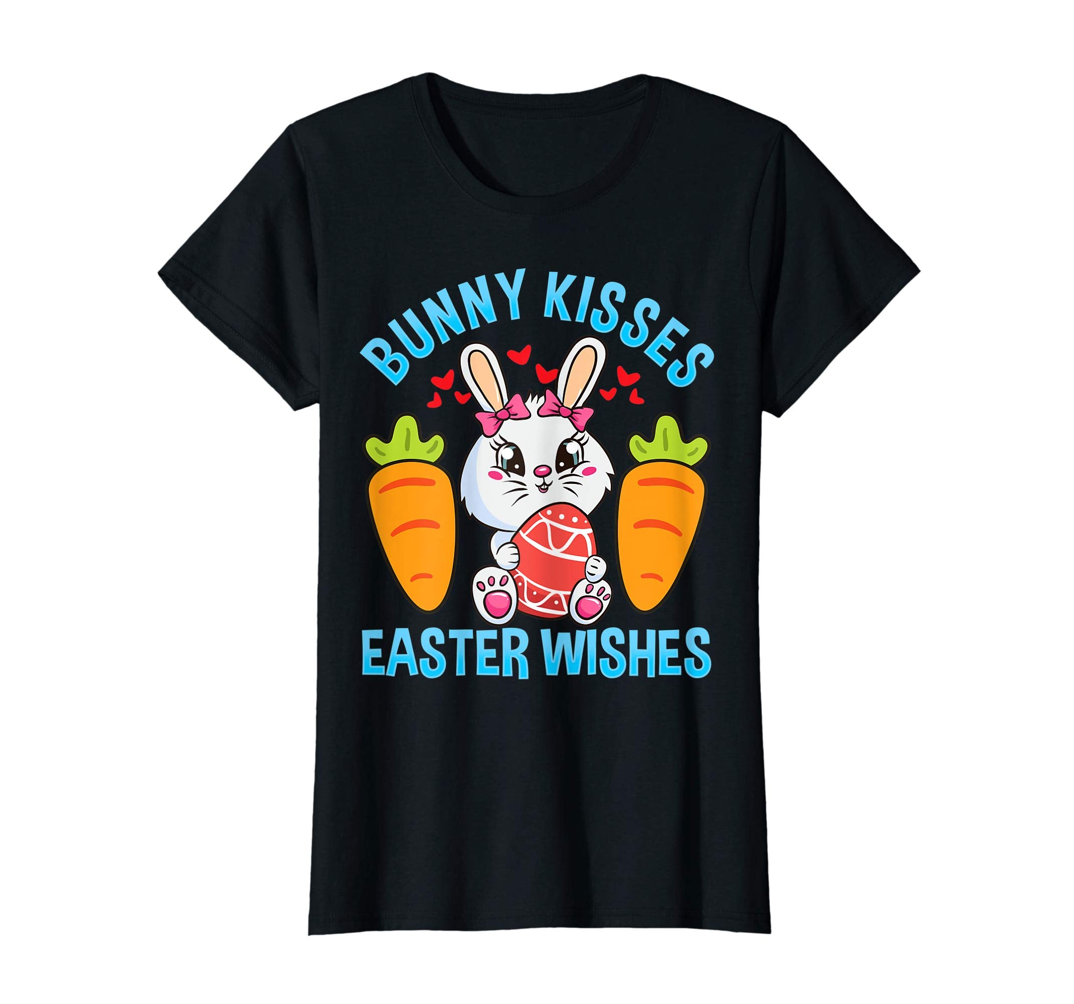 Bunny Kisses Easter Wishes T-Shirt Girls Easter Bunny Gift