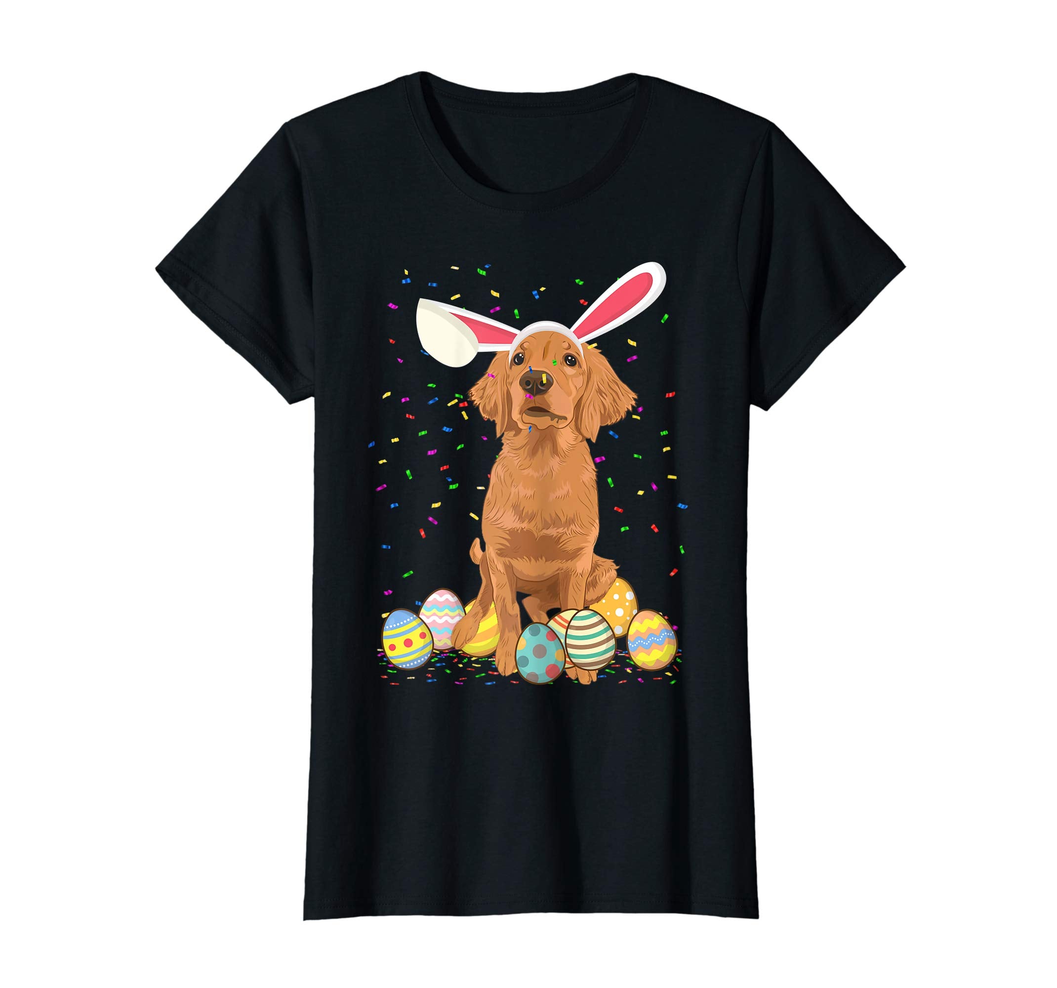 Golden Retriever Dog Ear Easter Eggs Shirt Happy Easter Day
