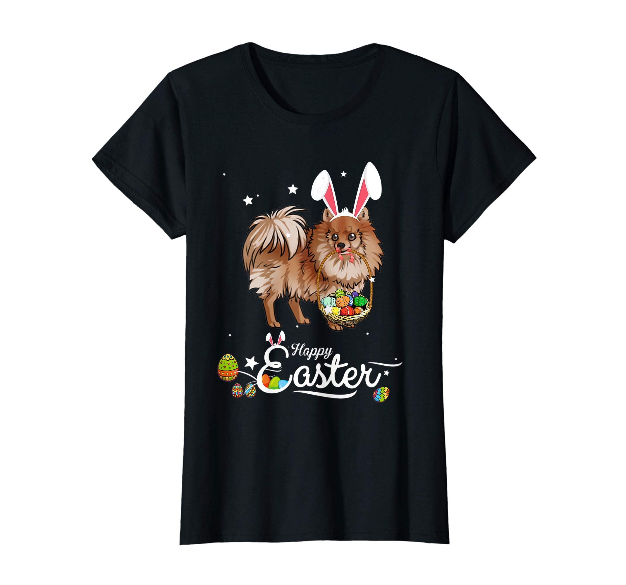 Pomeranian Dog With Bunny Hat Easter Costume T Shirt