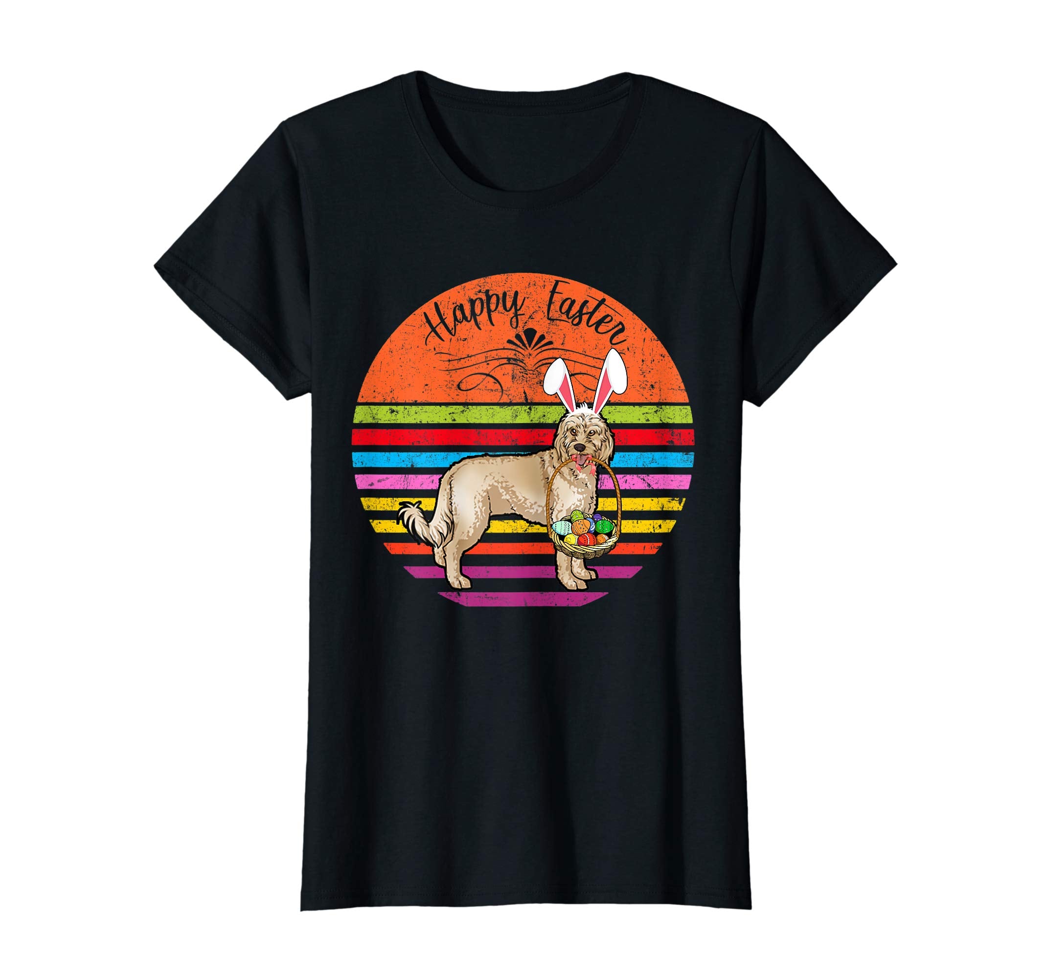 Cute Cockapoo Dog With Bunny Hat Happy Easter Eggs T Shirt