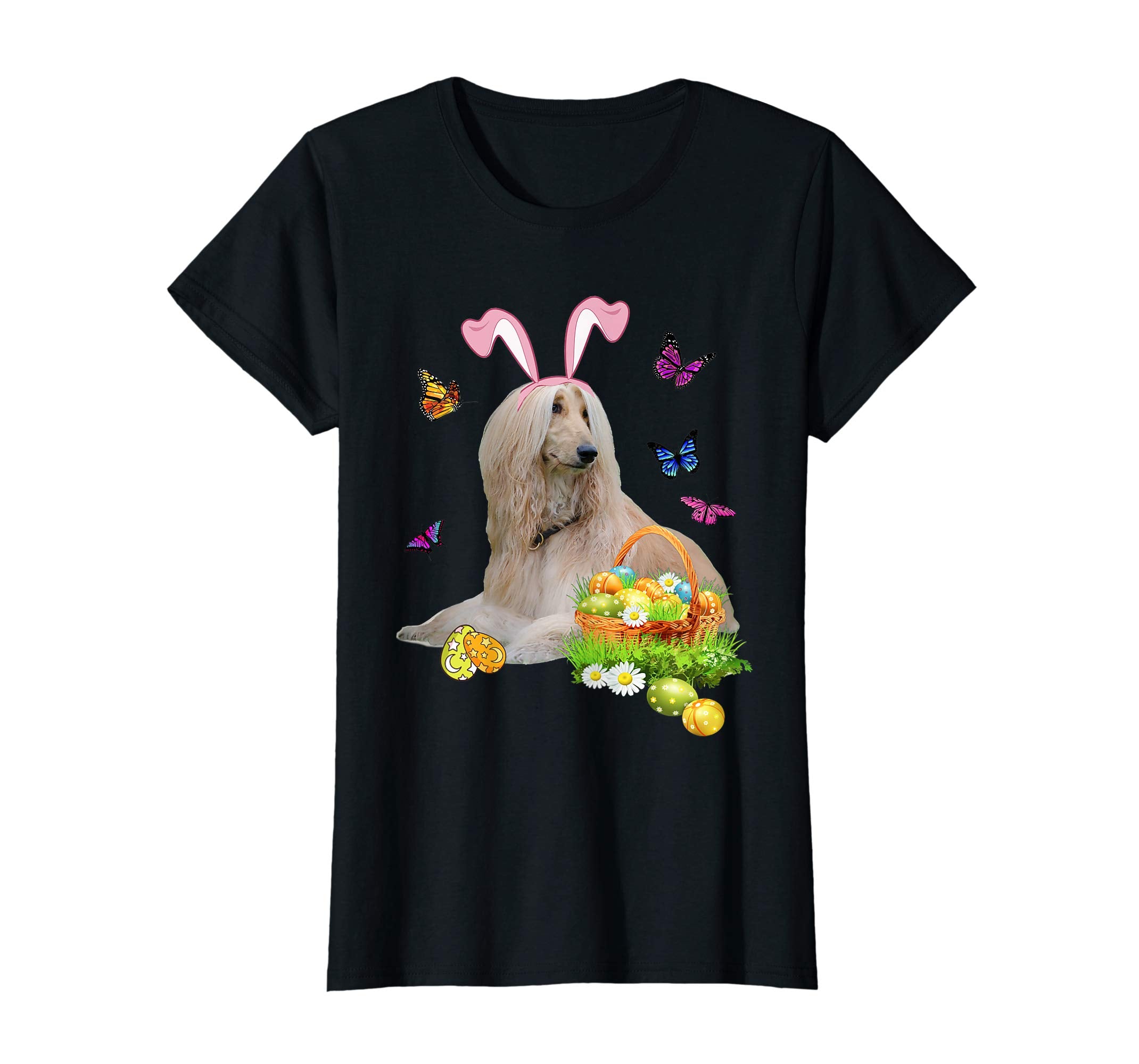 Afghan Hound Bunny Hat Rabbit Easter Eggs T-Shirt