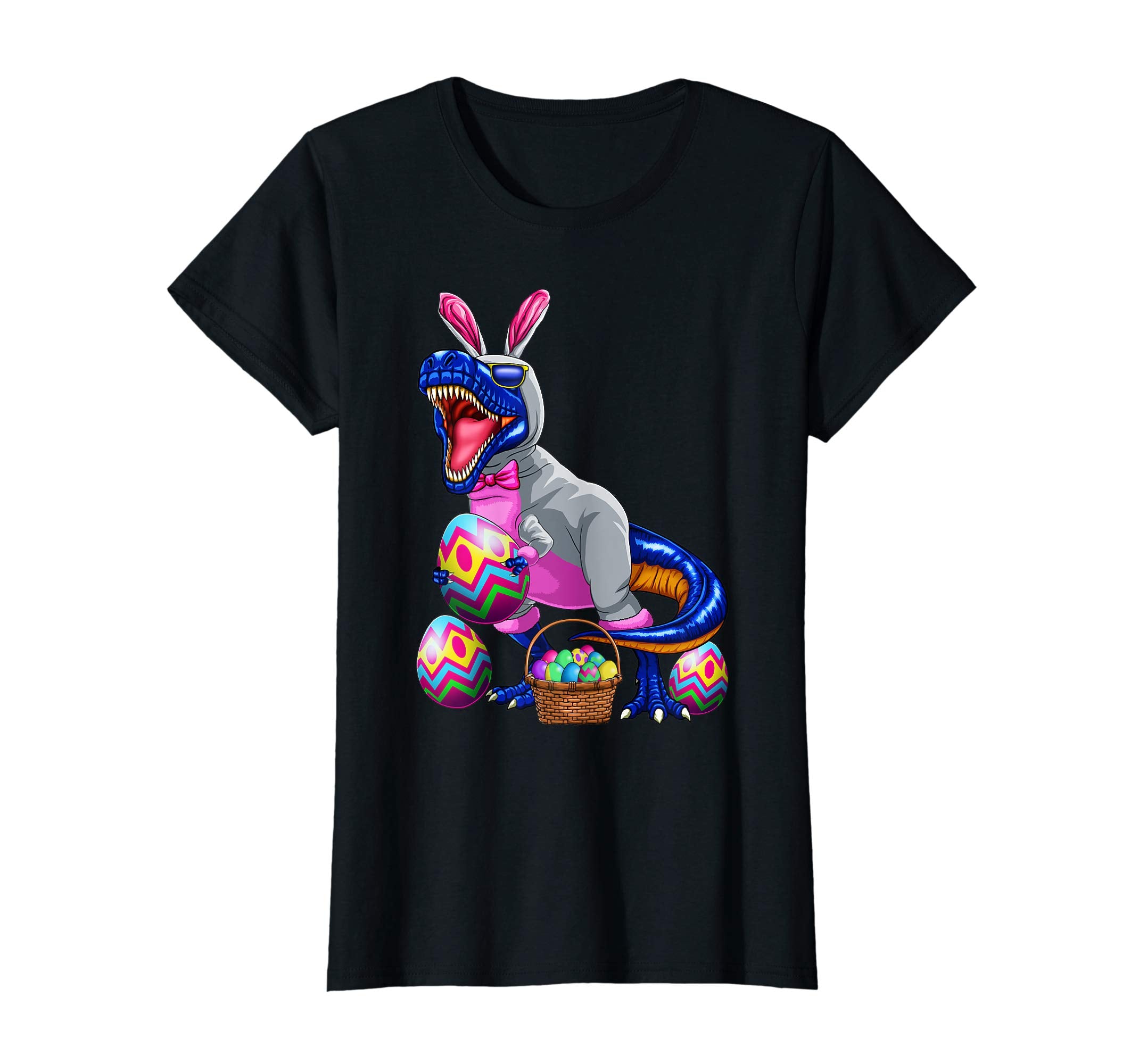 Easter T Rex Dinosaur Shirt Kids Boys Bunny Basket Eggs