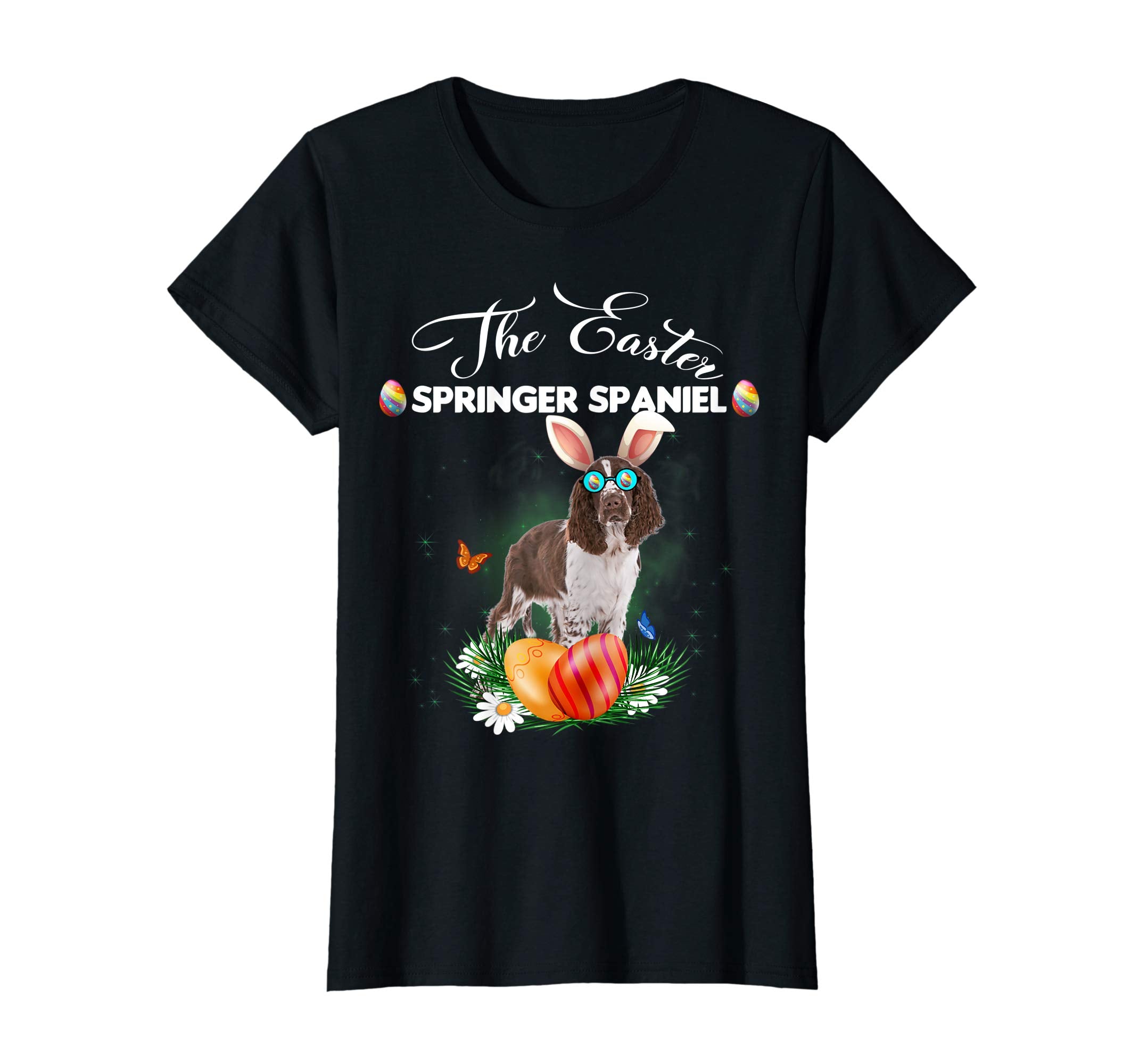 Springer Spaniel Bunny Easter Day Dog Gifts T-Shirt