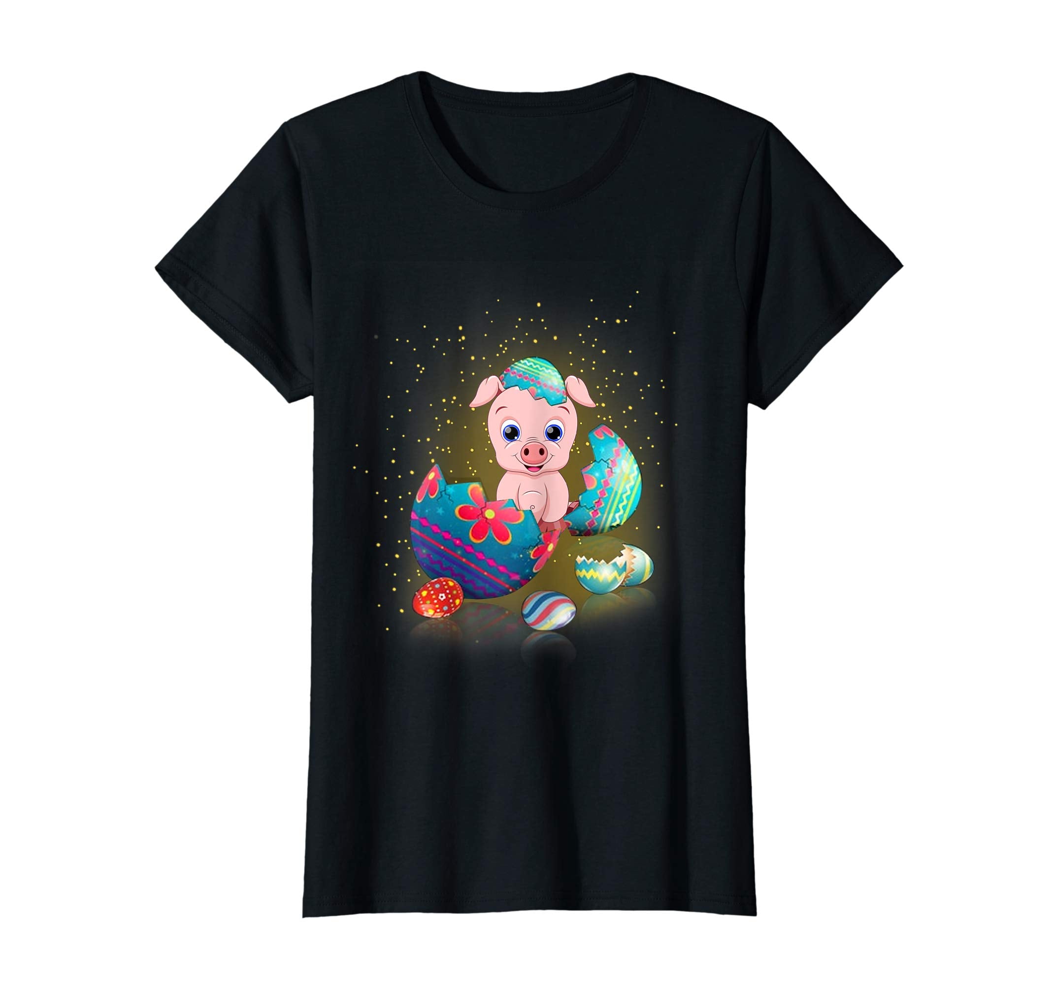 Pig Easter Eggs Funny T-Shirts Happy Easter Bunny Gifts Tee