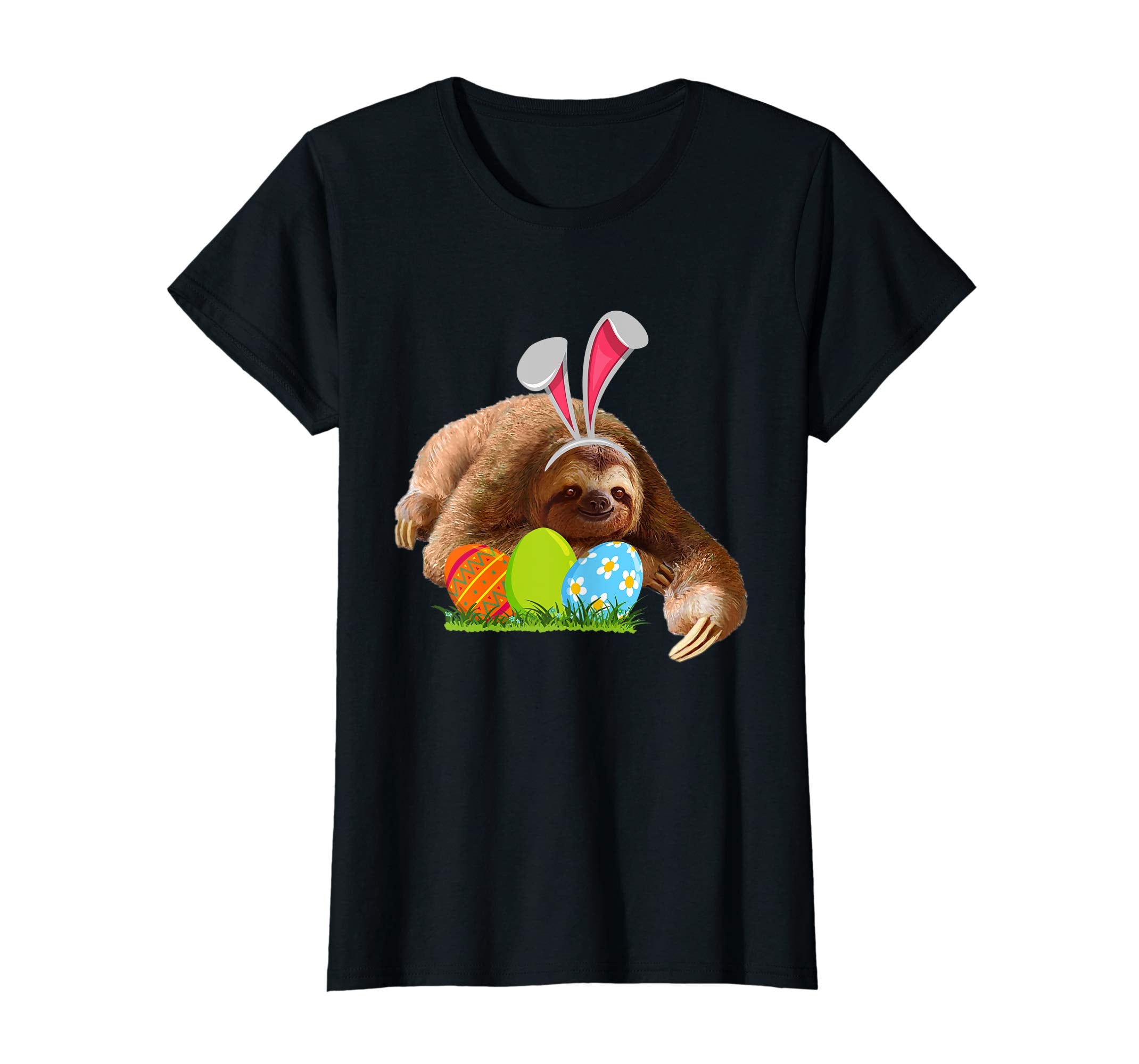 Cute Bunny Ears Sloth Easter Day Tee Egg Hunt T-Shirt Gifts