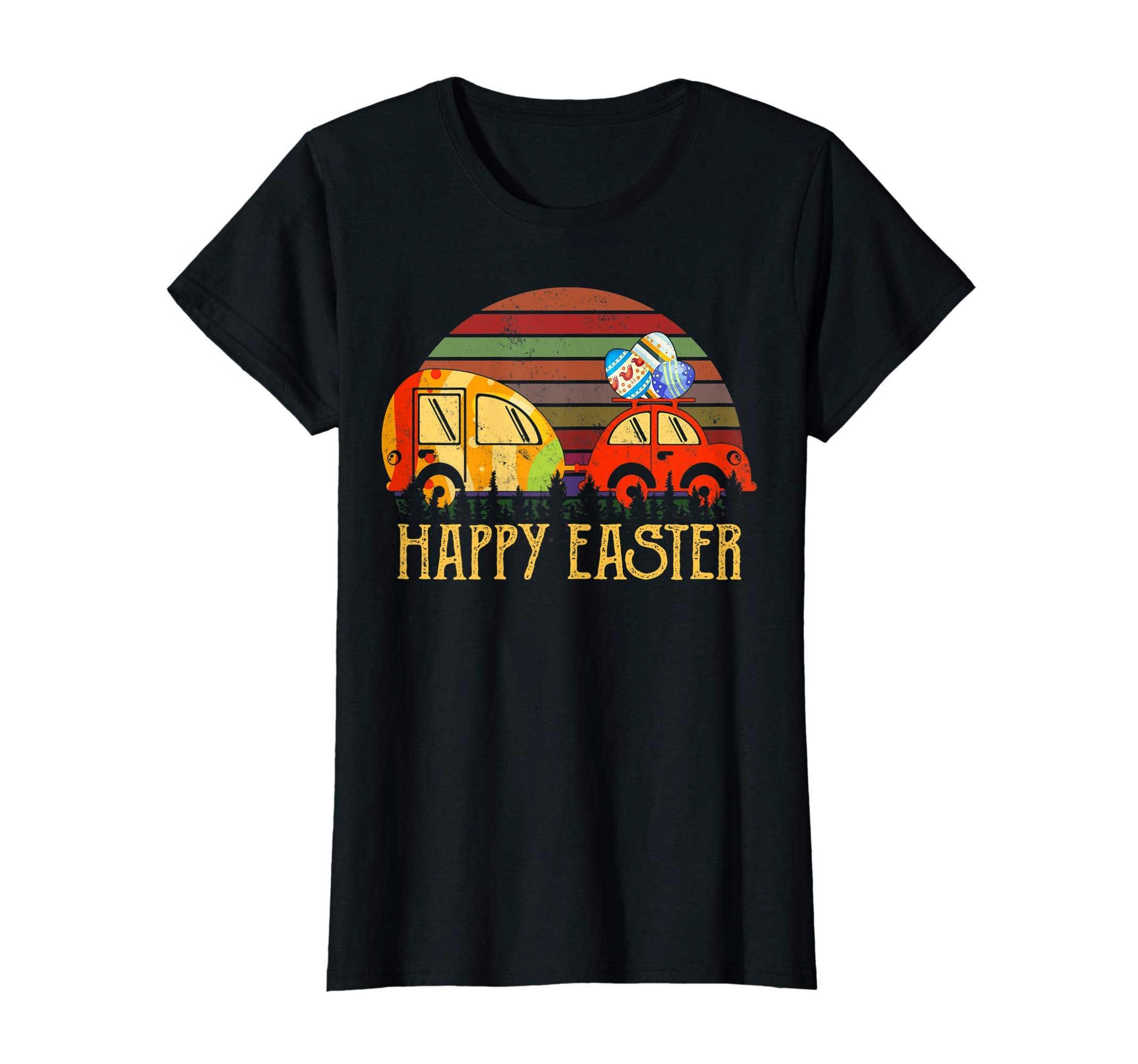 Camping T-shirt Happy Easter Day Bunny eggs for men women