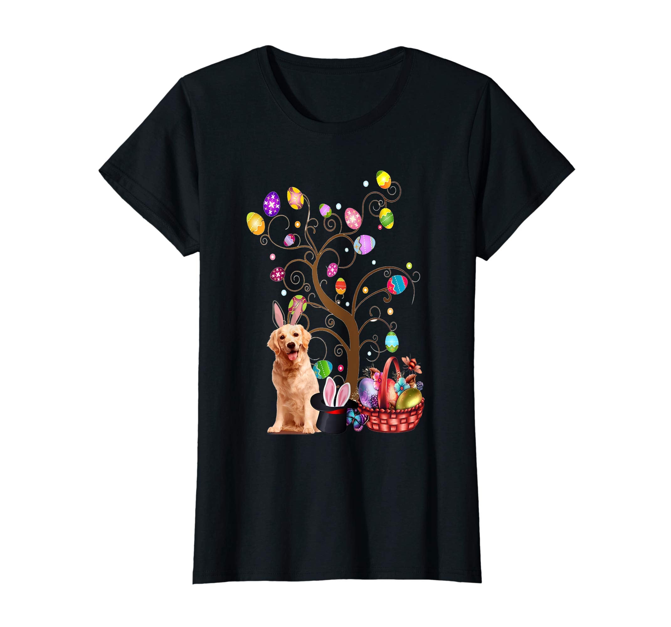 Bunny Golden Retriever Easter Day Hunting Egg Shirt Mom Gift