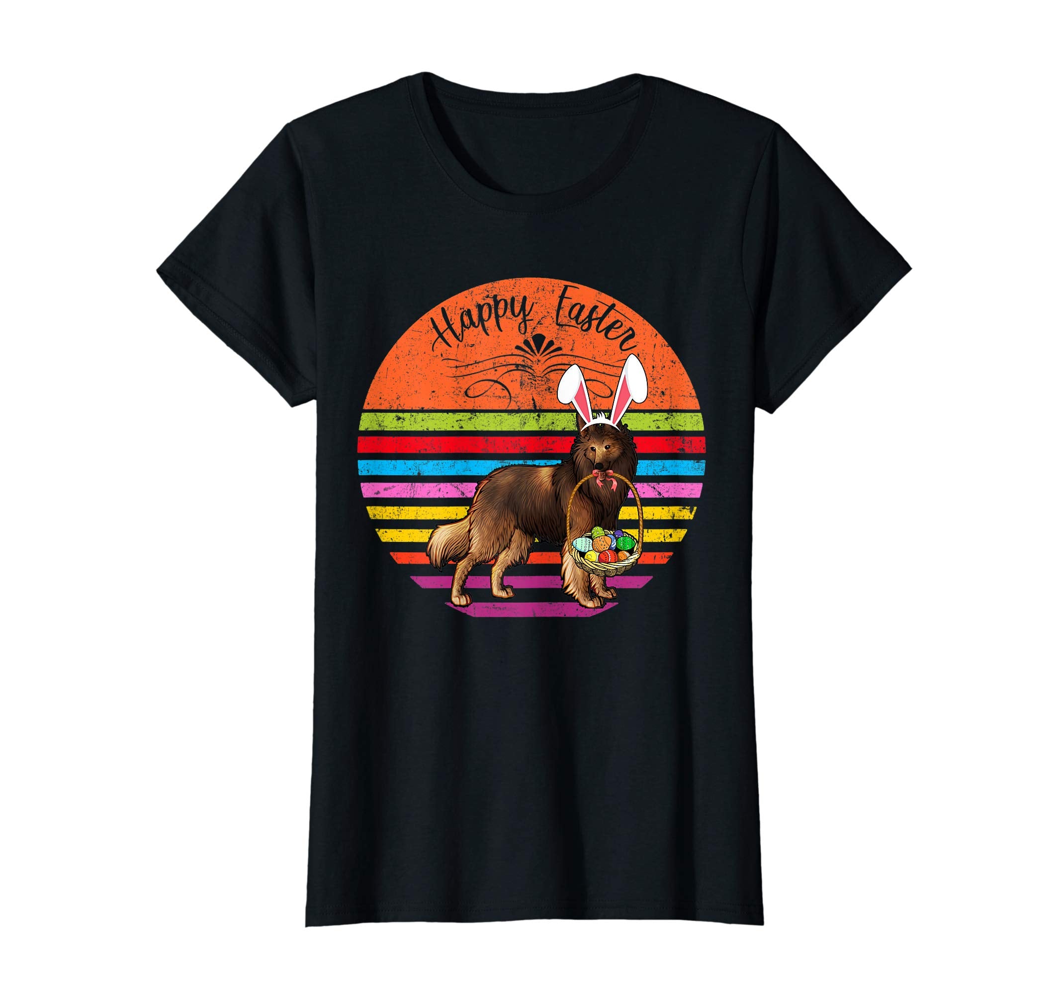 Vintage Belgian Tervuren Dog Easter Eggs Basket T Shirt