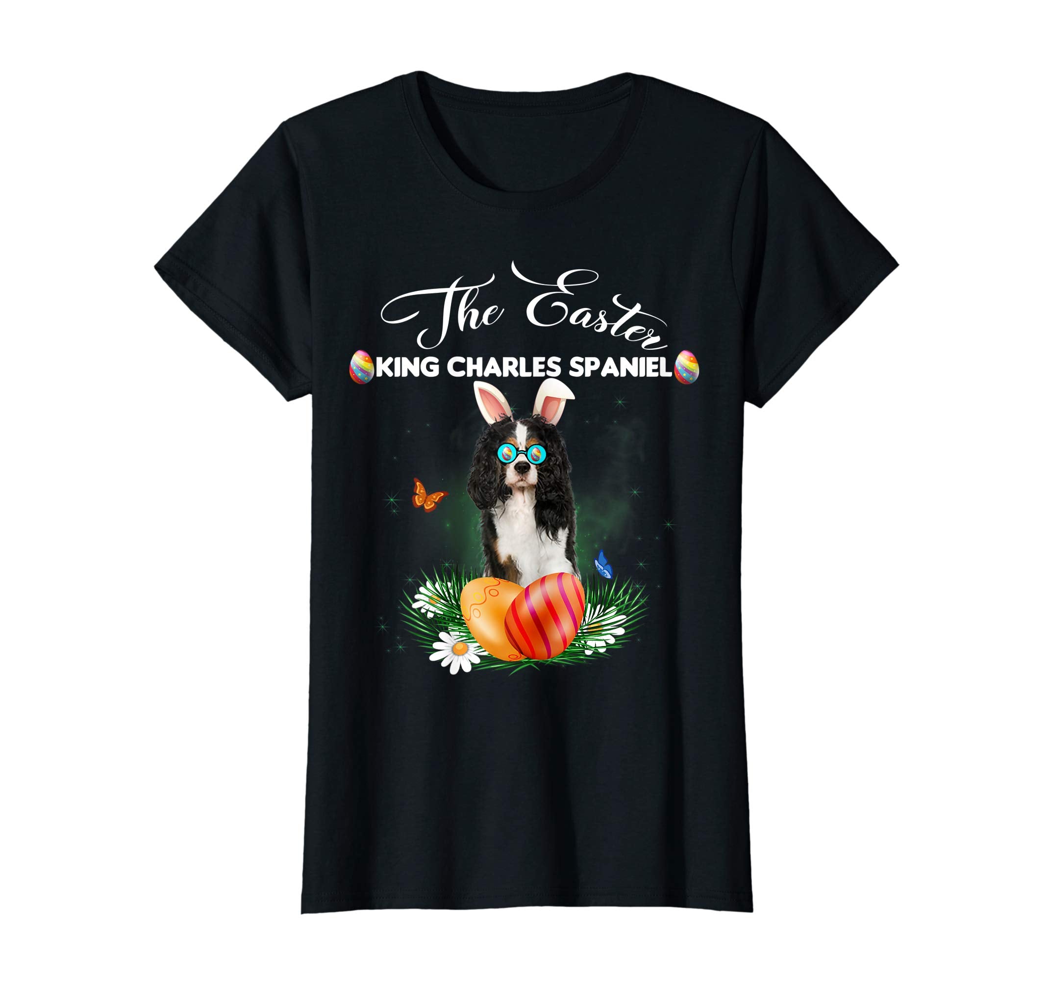 King Charles Spaniel Bunny Easter Day Dog Gifts T-Shirt