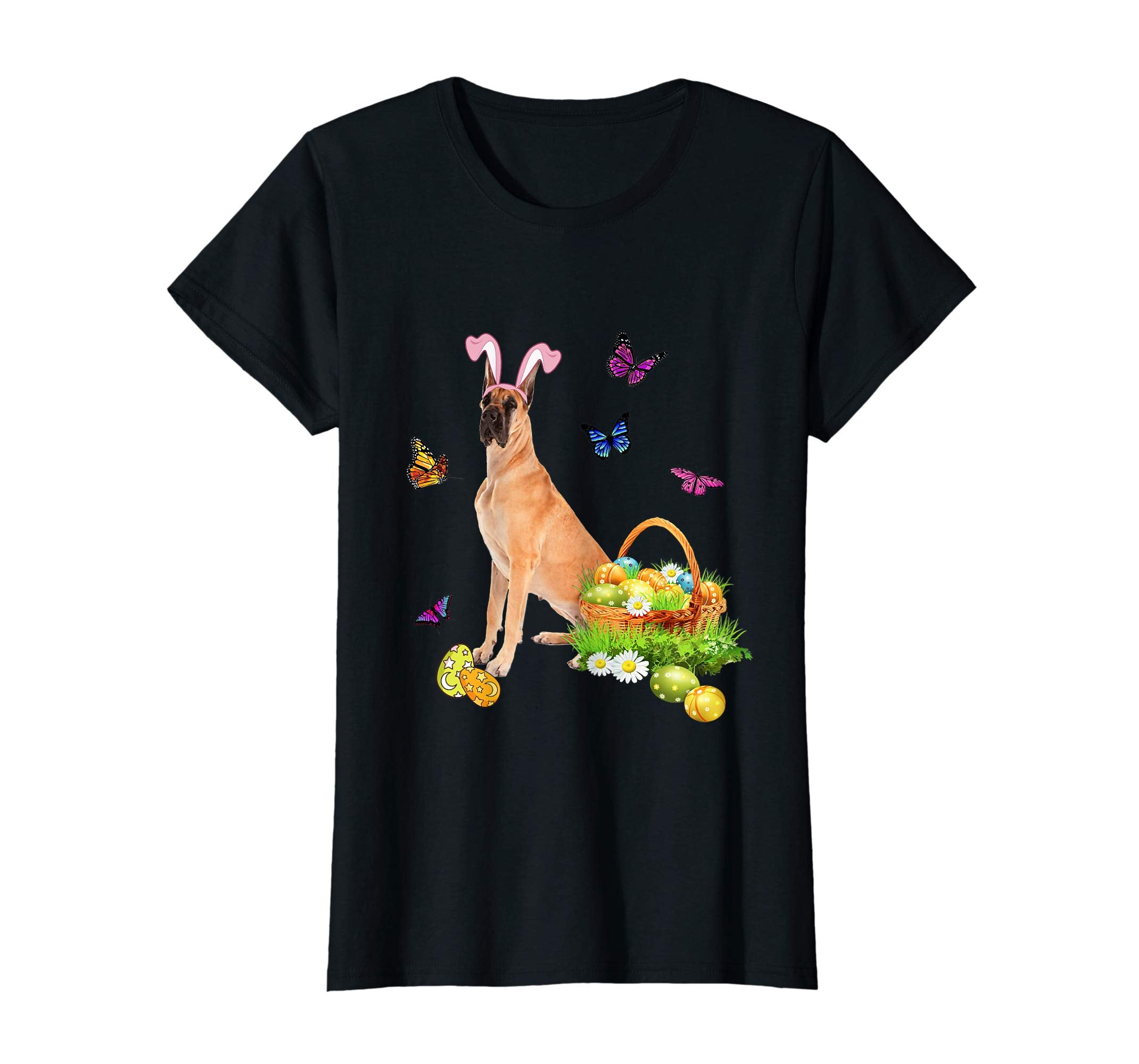 Great Dane Bunny Hat Rabbit Easter Eggs T-Shirt