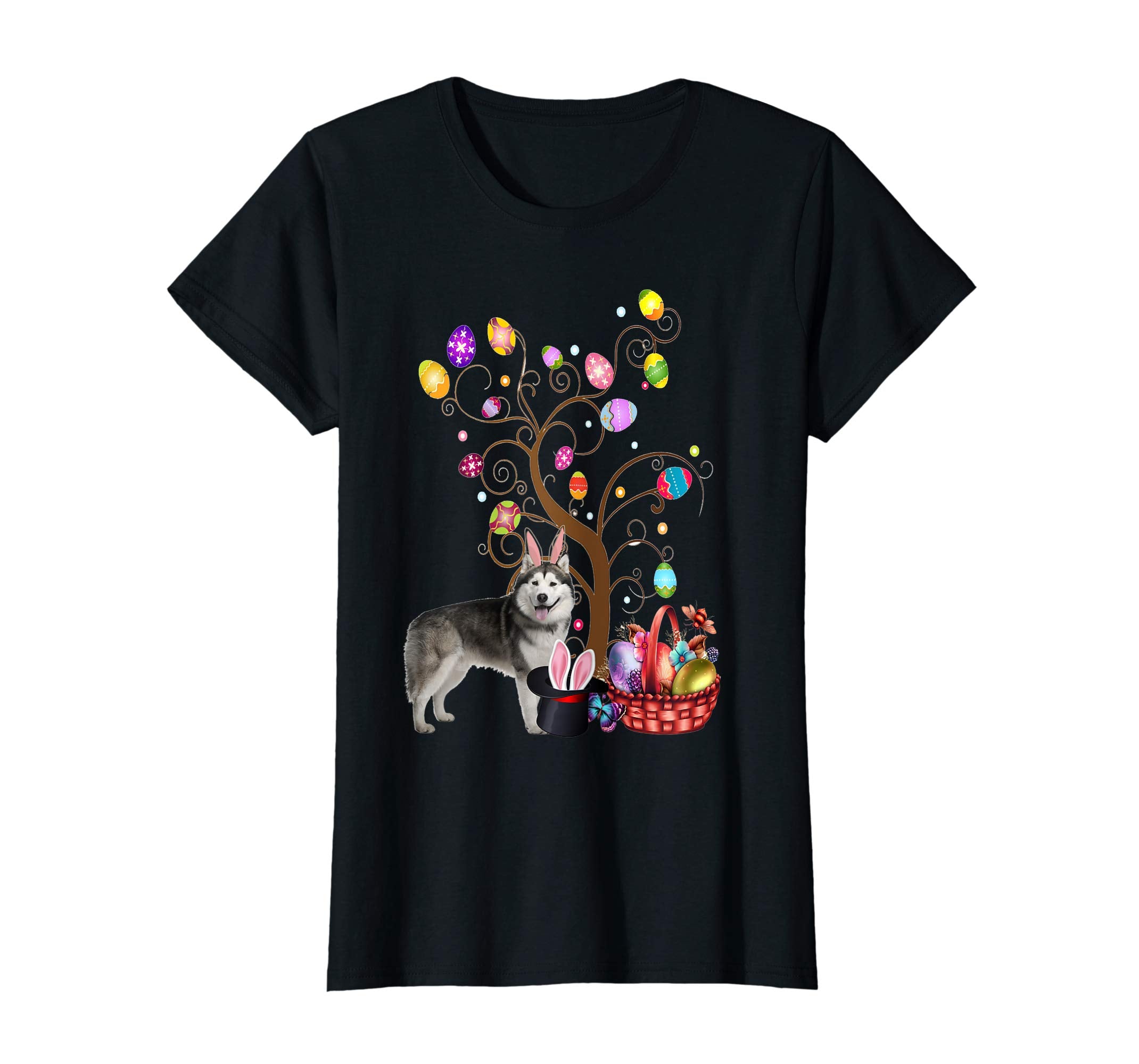 Bunny Alaskan Malamute Easter Day Hunting Egg Shirt Mom Gift