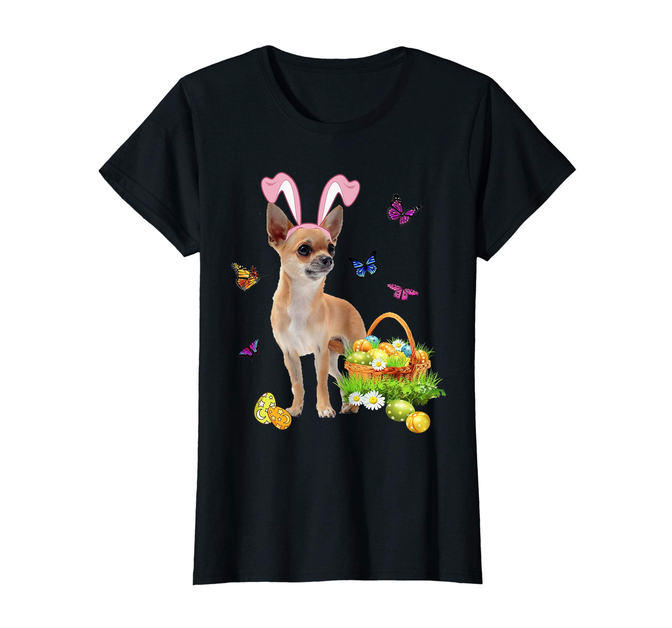 Chihuahua Bunny Hat Rabbit Easter Eggs T-Shirt