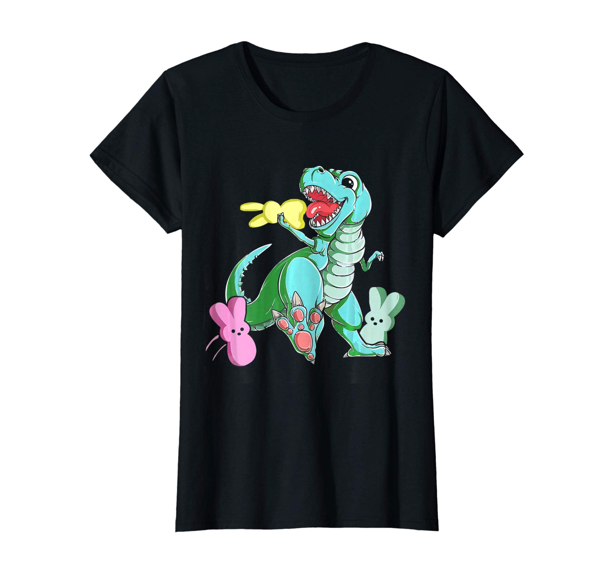 Dinosaur T-rex Eat Bunny Peeps-Happy Easter Day Shirt