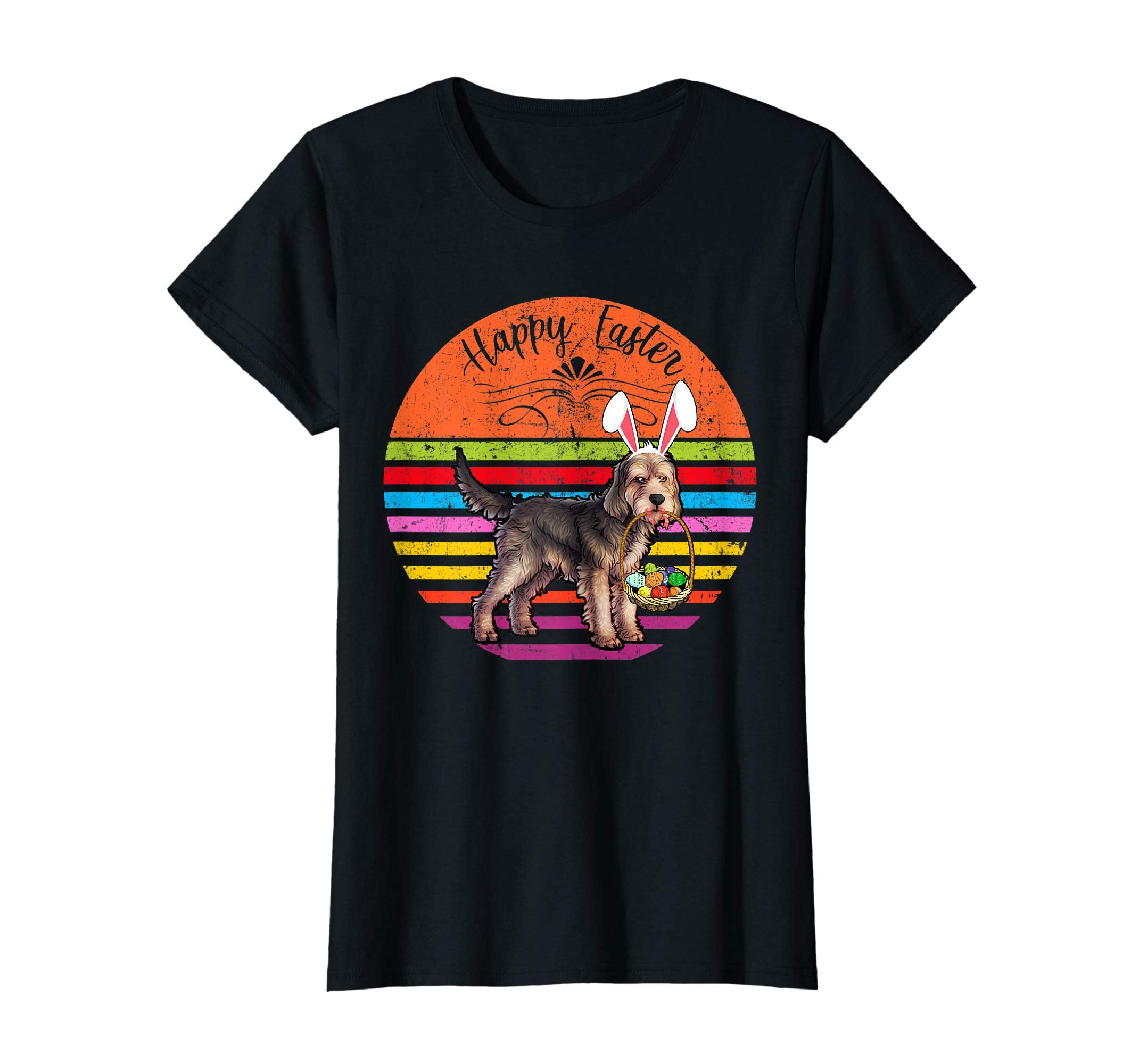 Vintage Otterhound Dog Easter Eggs Basket T Shirt