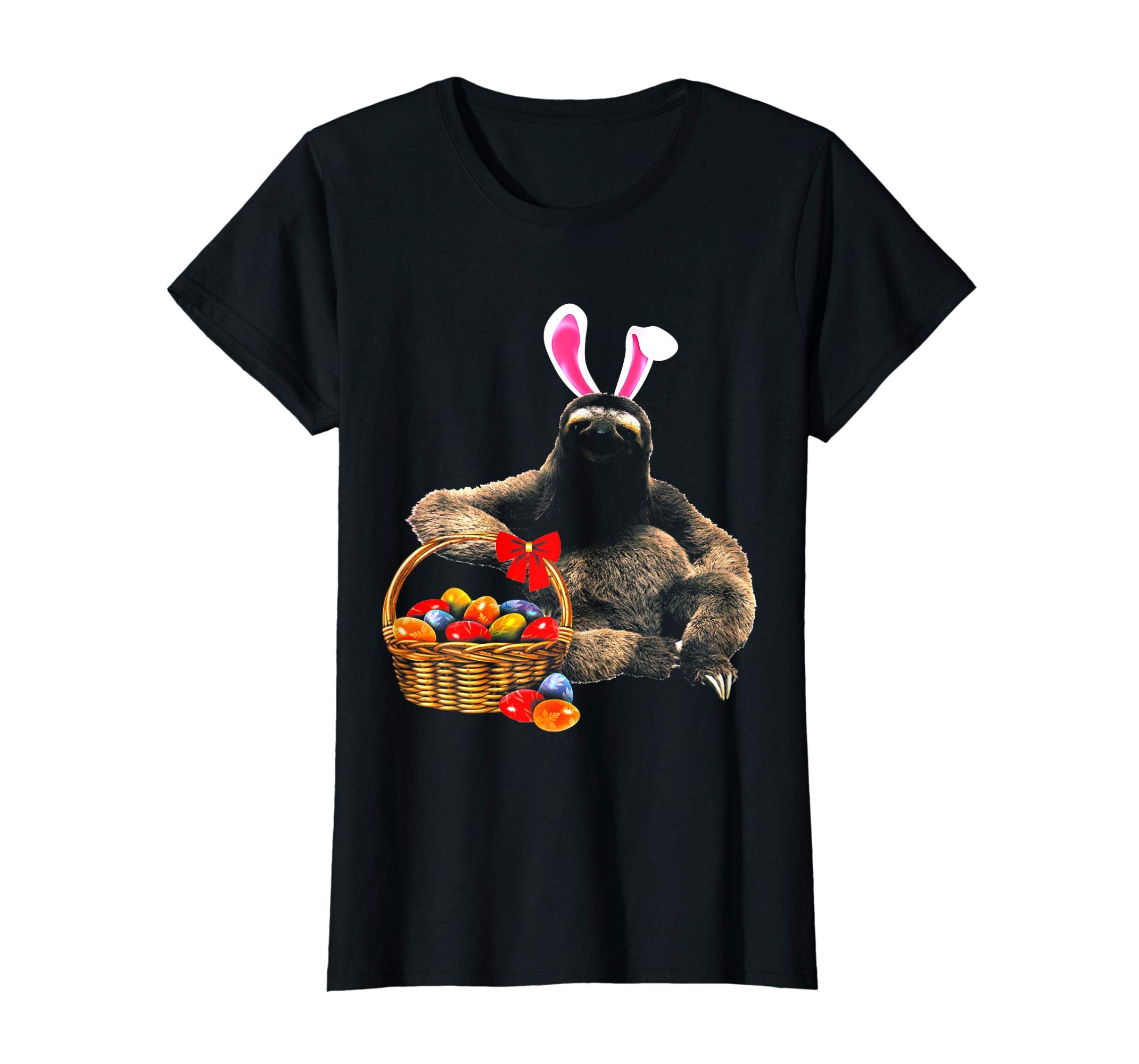 Easter Sloth Shirt Funny Sloth With Bunny Ears and Eggs