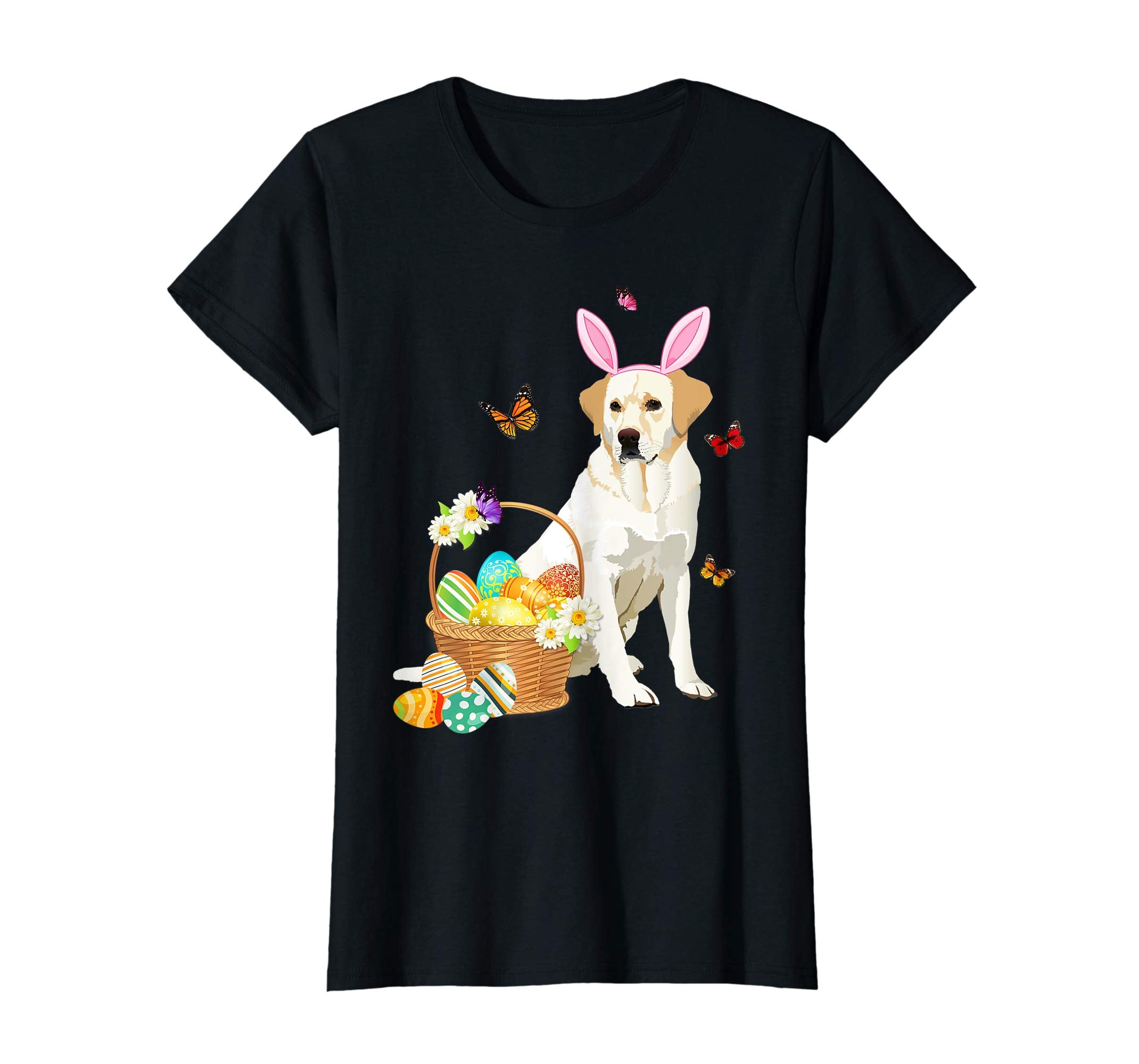 Labrador Bunny Hat Rabbit Easter Eggs Shirt Happy Ea
