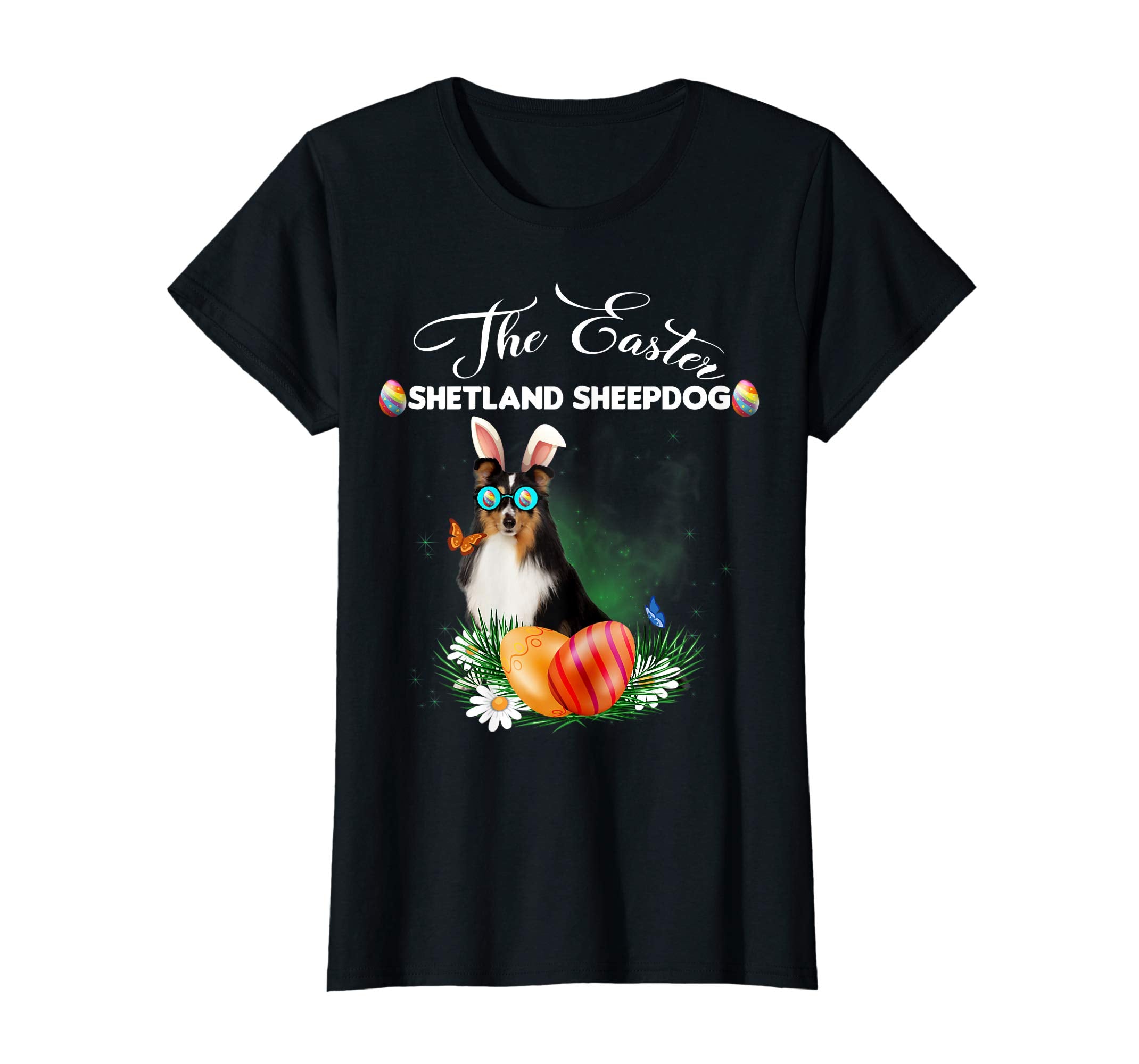 Shetland Sheepdog Bunny Easter Day Dog Gifts T-Shirt