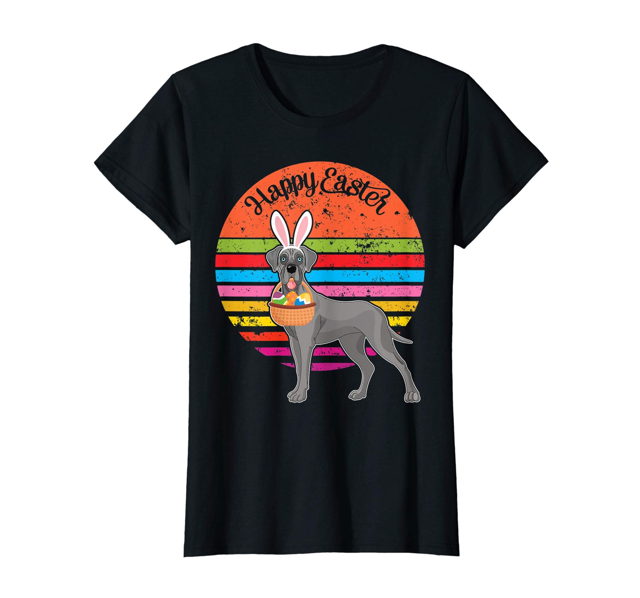 Greatdane Bunny Dog Easter Eggs Happy Easter Vintage Shirt