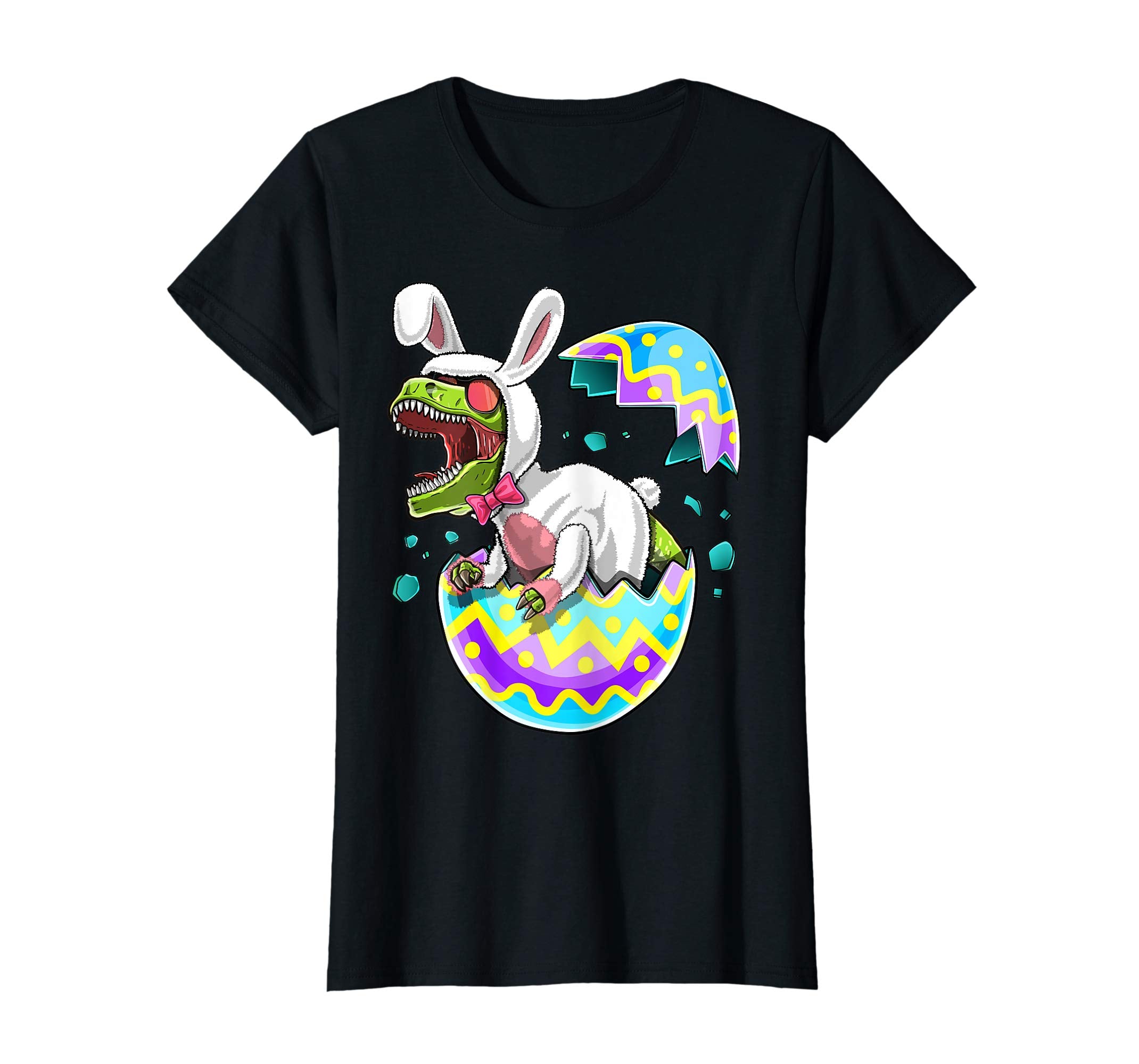Happy Easter T Rex Dinosaur Easter Bunny Egg Shirt Kids Gift