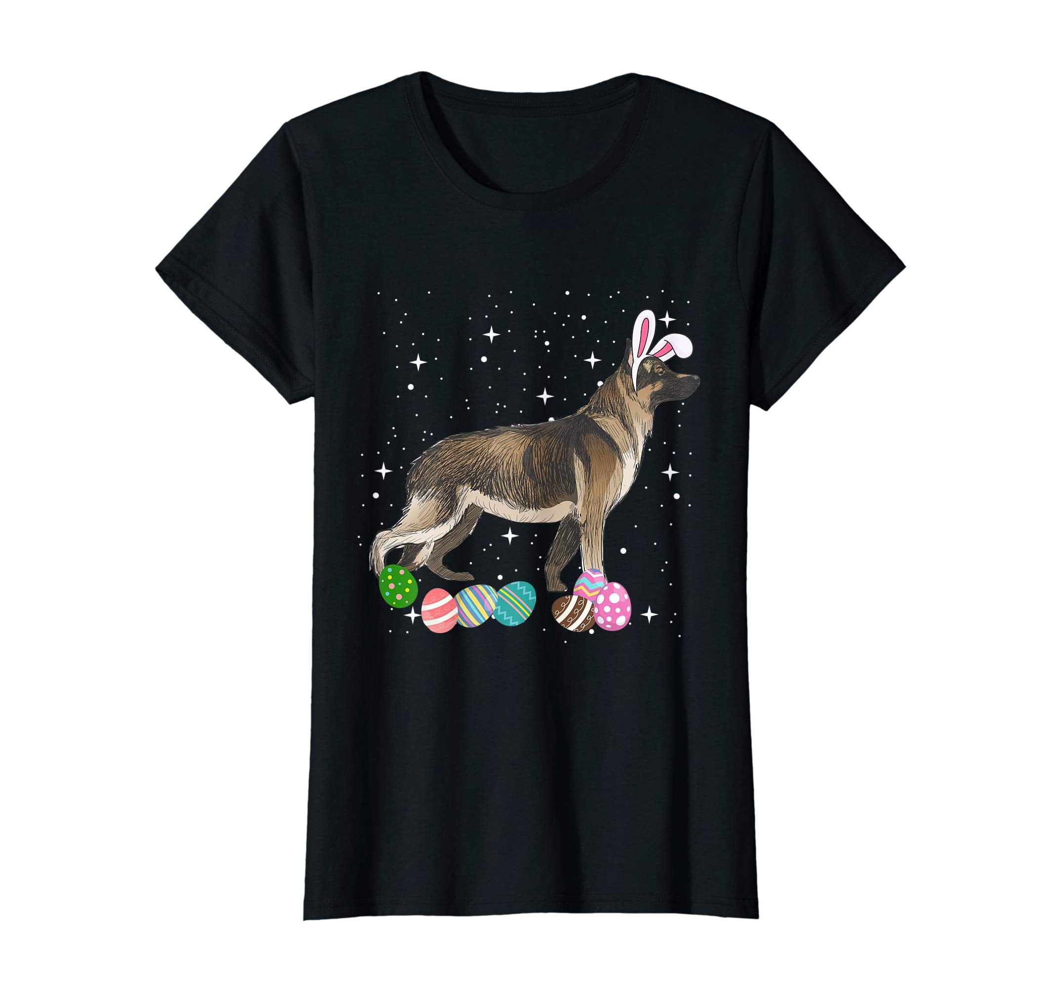 German Shepherd Dressed As Easter Bunny Rabbit Ears T-Shirt