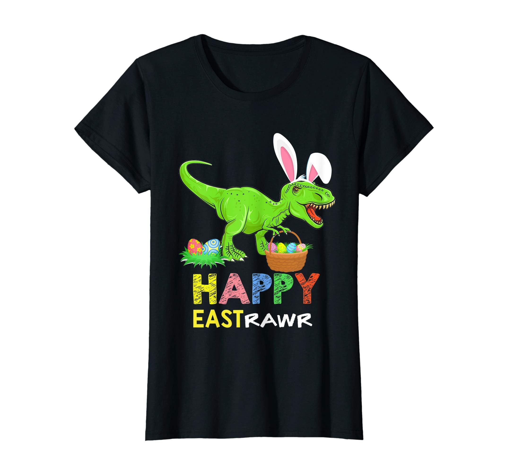 Happy Eastrawr T Rex Dinosaur Easter Bunny Egg Shirt Kids