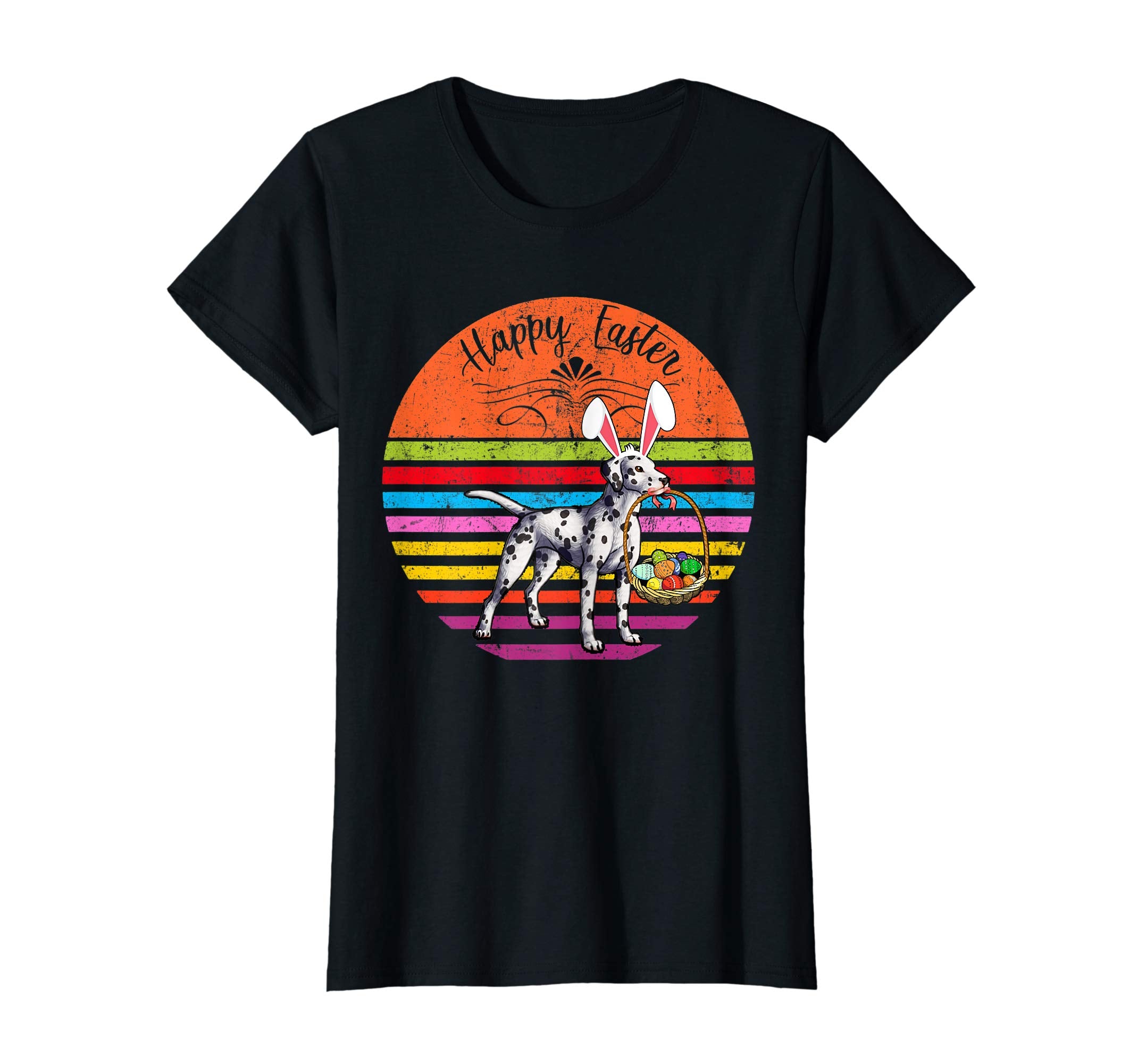 Vintage Dalmatian Dog Easter Eggs Basket T Shirt