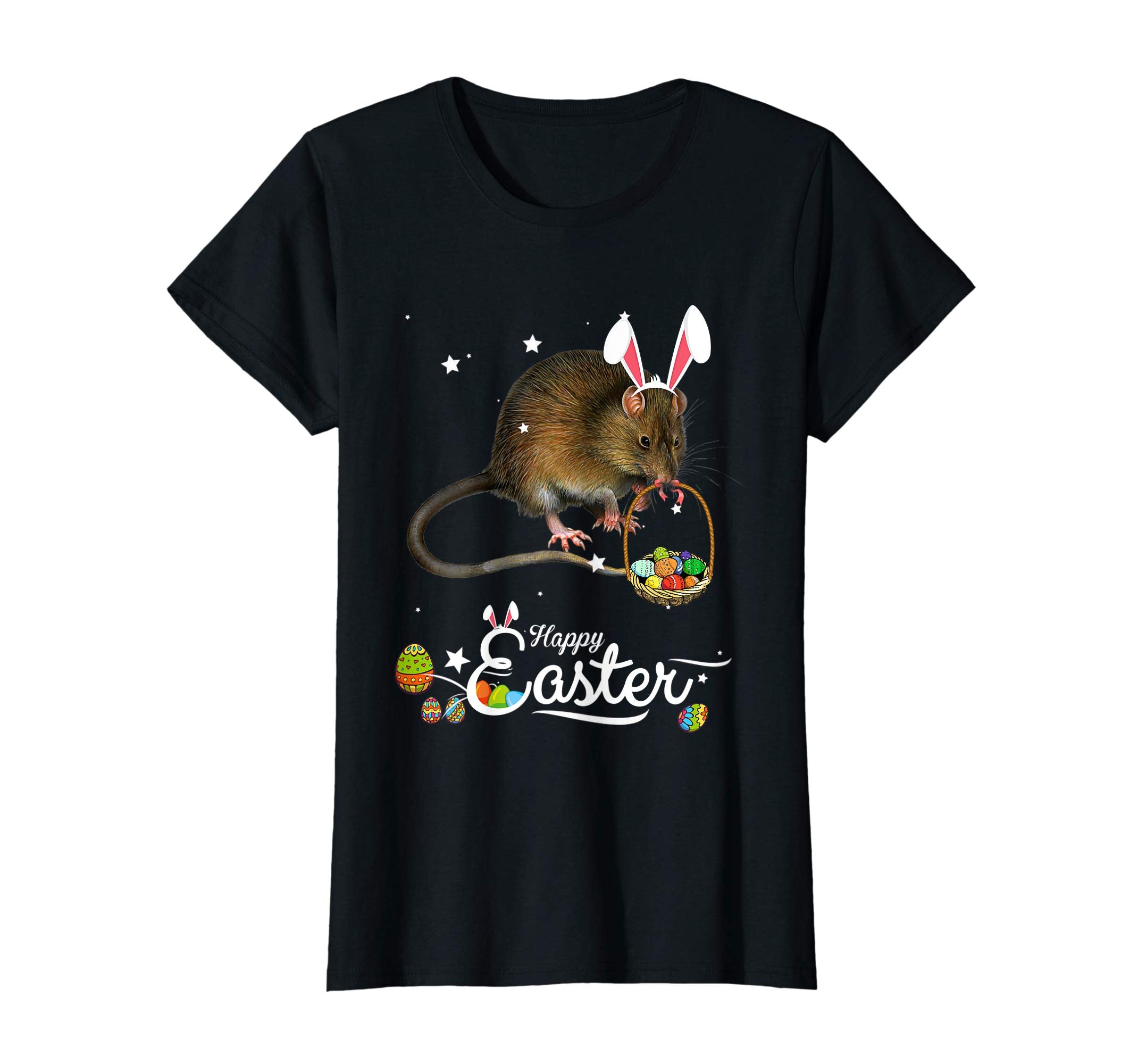 Cute Easter Rat with Bunny Ears and Eggs T Shirt