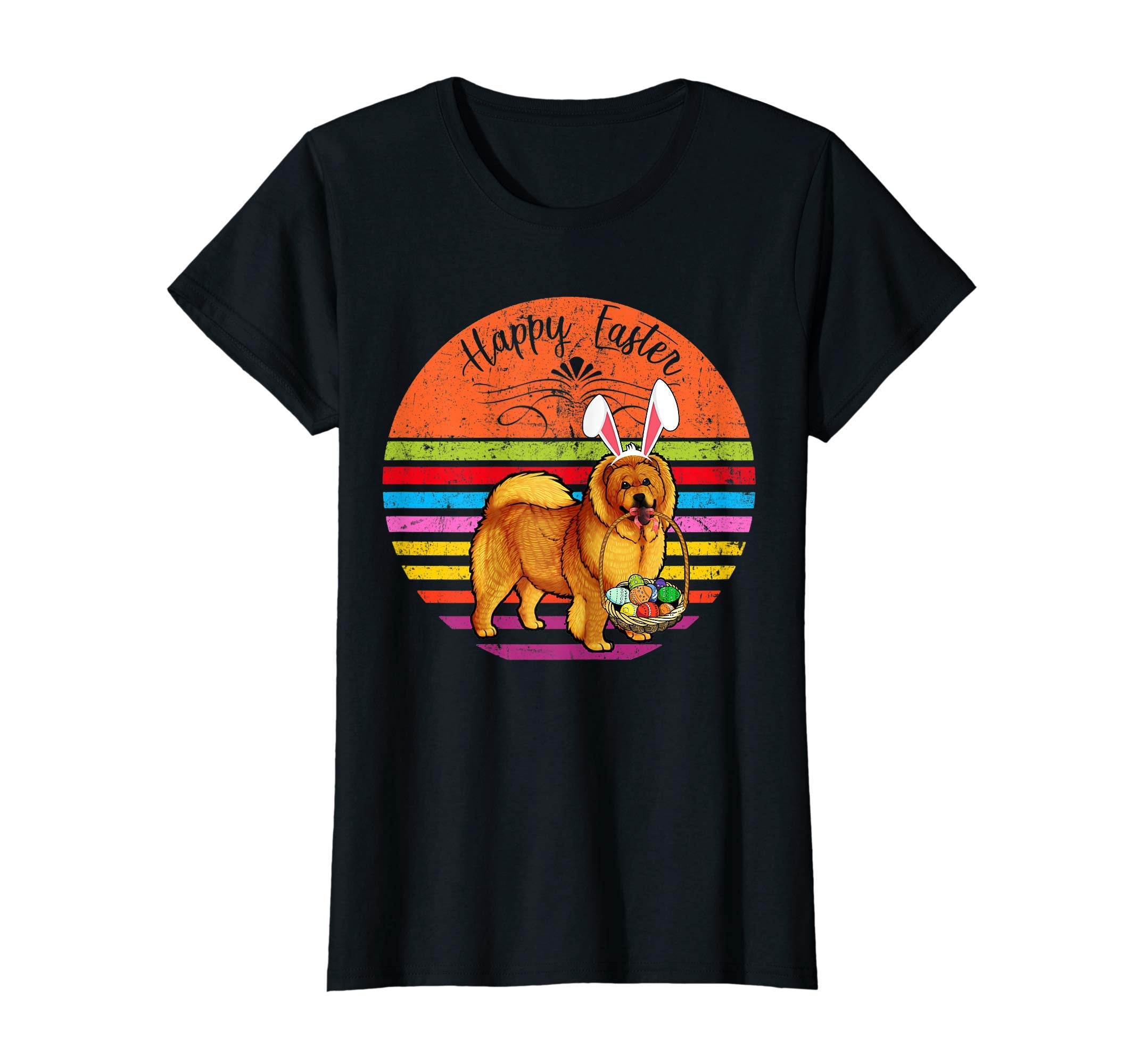 Vintage Chow Chow Dog Easter Eggs Basket T Shirt