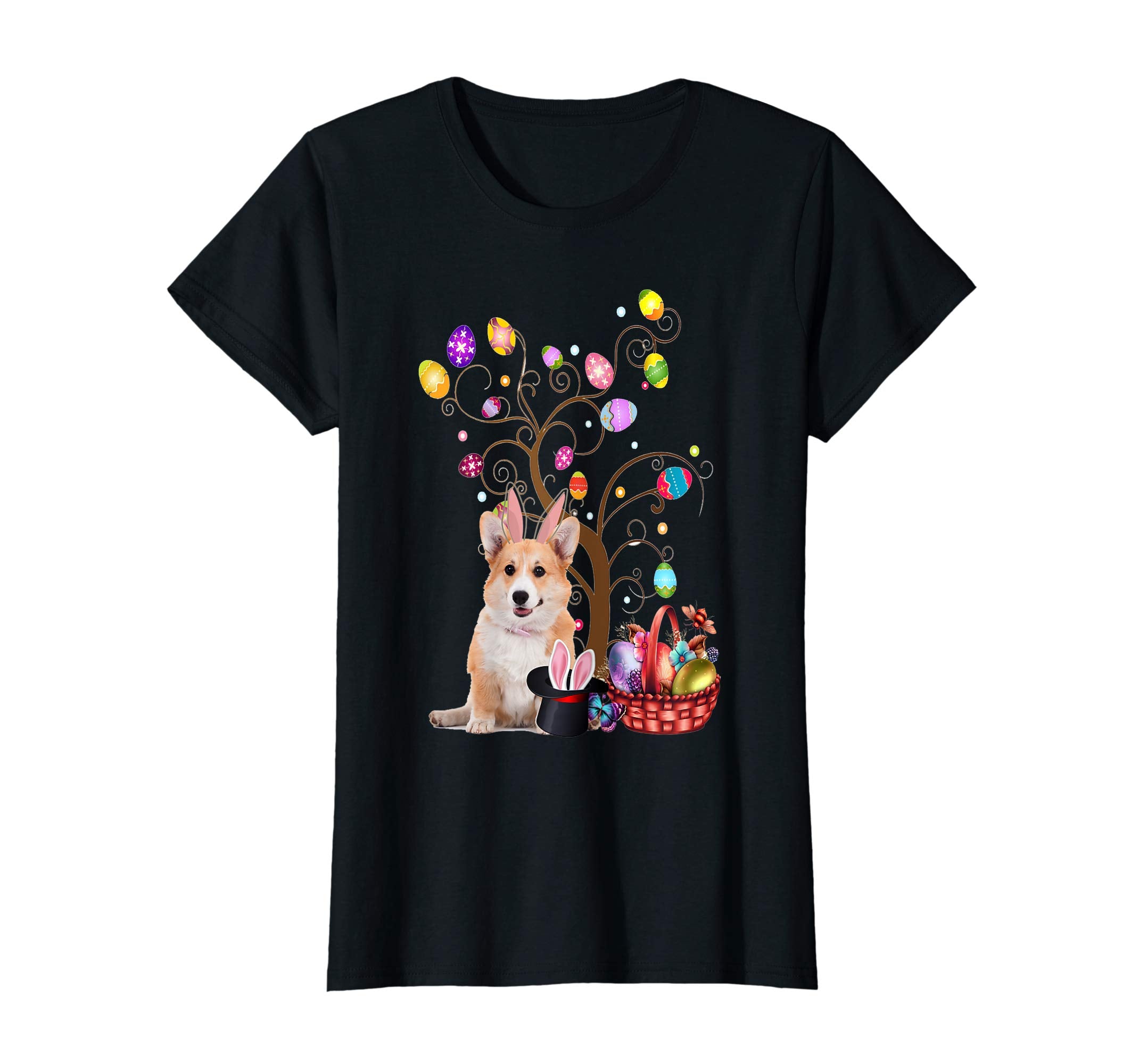 Bunny Welsh Corgi Easter Day Hunting Egg TShirt Dad Mom Gift
