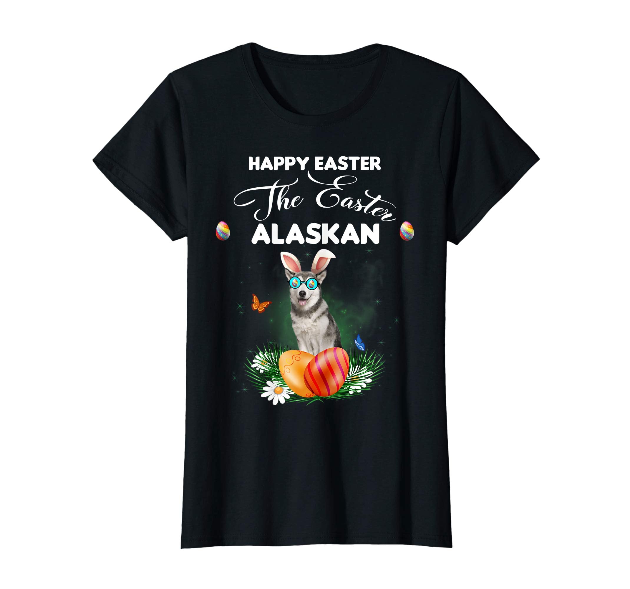 Alaskan Dog Sunglass Bunny Happy Easter Day Tshirt