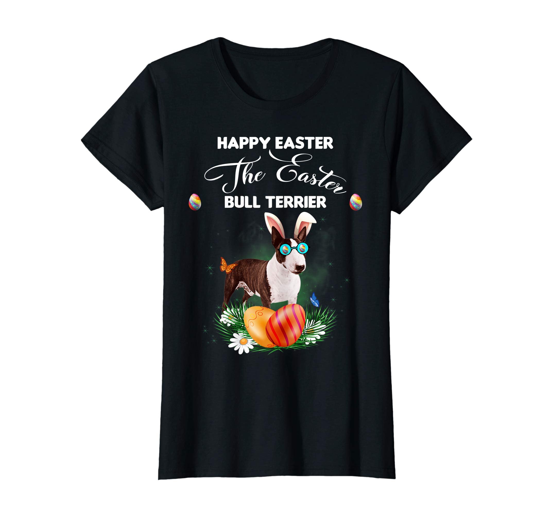 Bull Terrier Dog Sunglass Bunny Happy Easter Day Tshirt