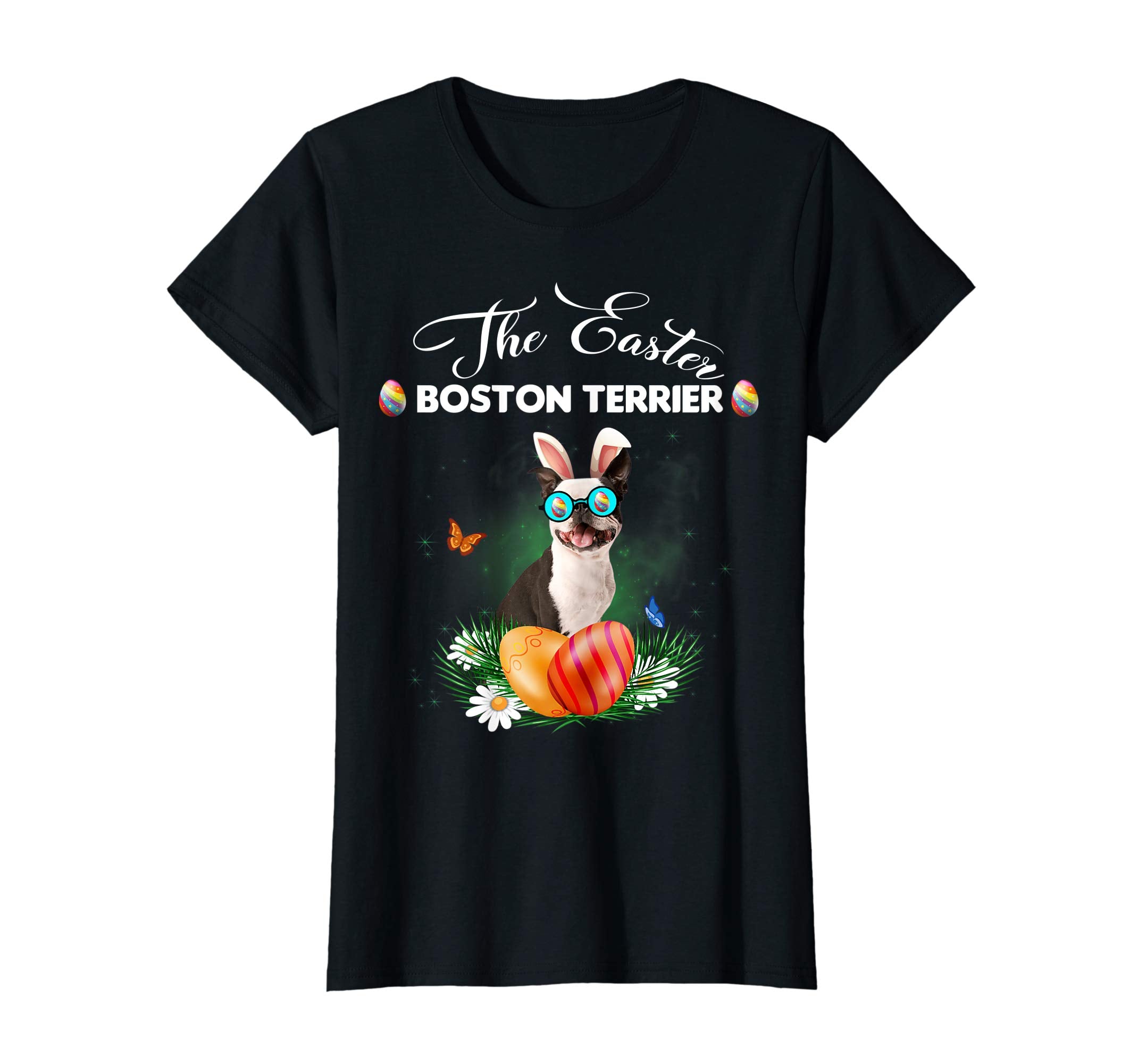 Boston Terrier Bunny Easter Day Dog Gifts T-Shirt