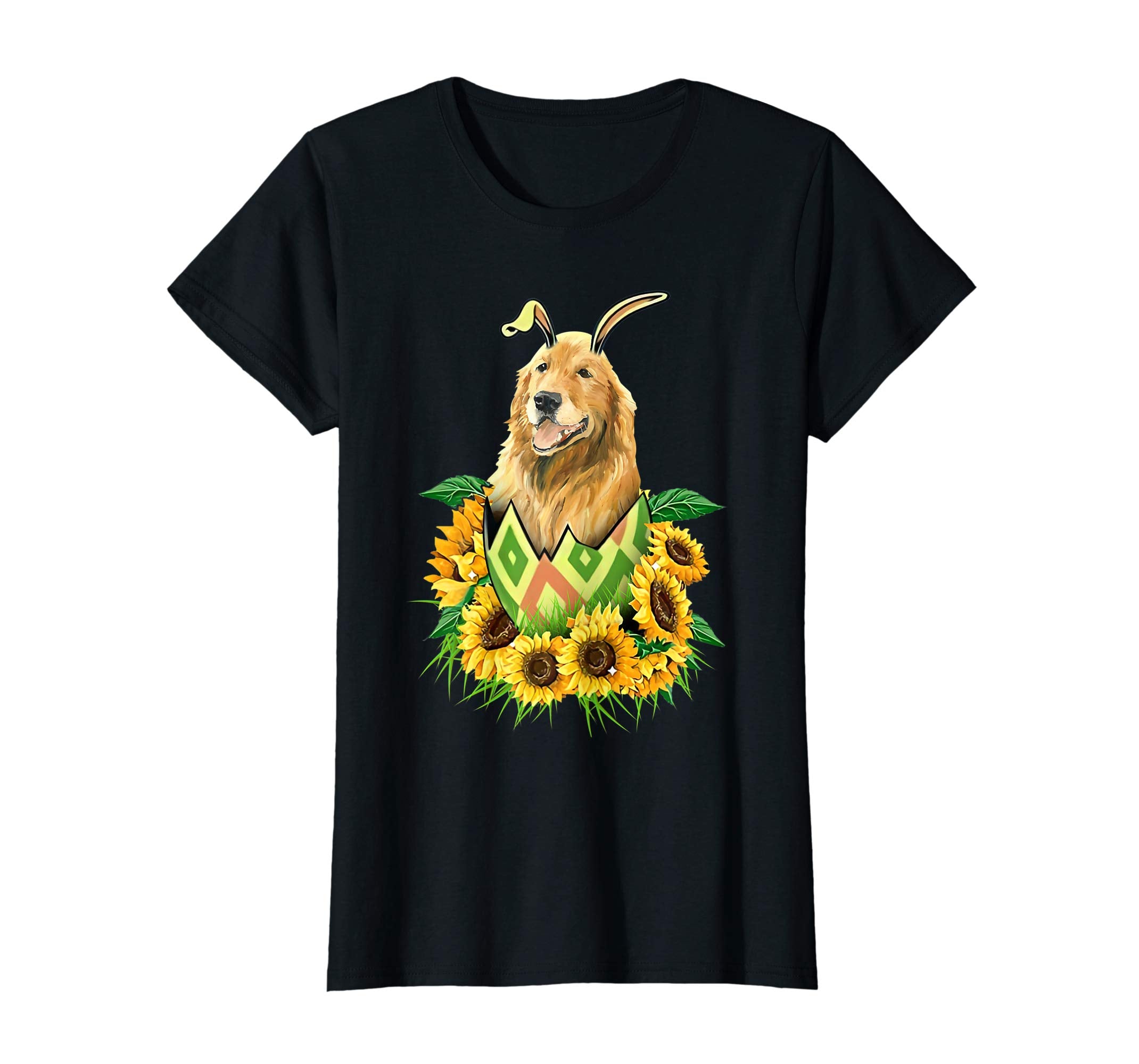 Golden Ritriever dog sunflower easter shirt