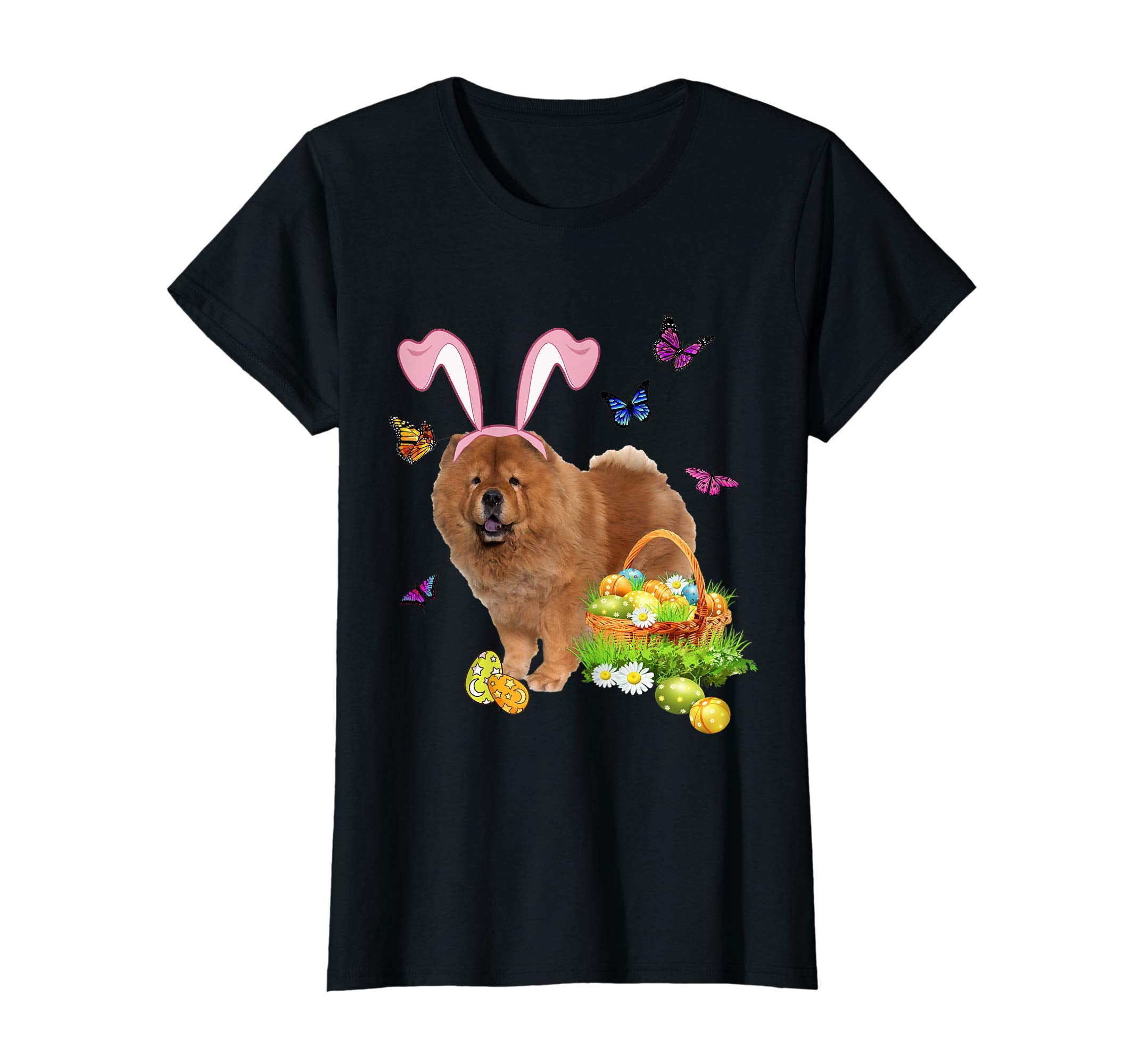 Chow Chow Bunny Hat Rabbit Easter Eggs T-Shirt