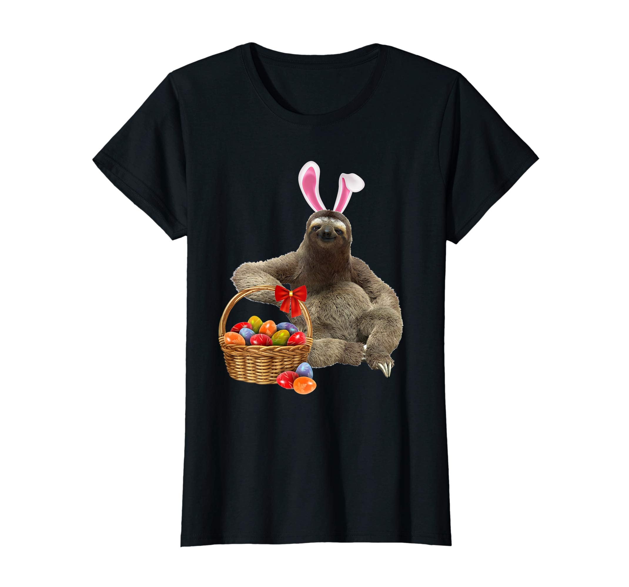 Easter Sloth Shirt Funny Sloth With Bunny Ears and Eggs