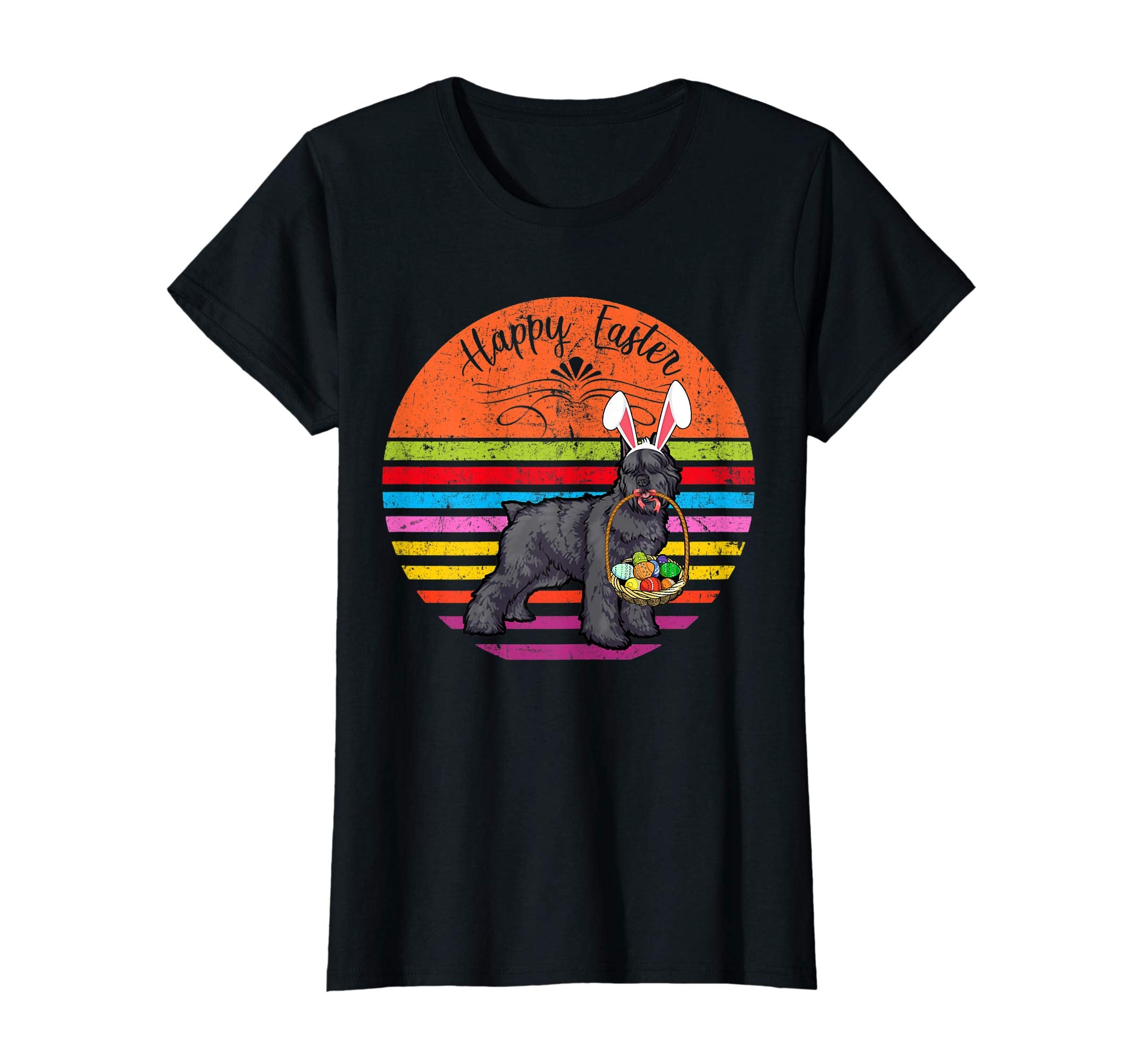 Cute Bouvier Des Flandres Dog With Bunny Hat Easter T Shirt