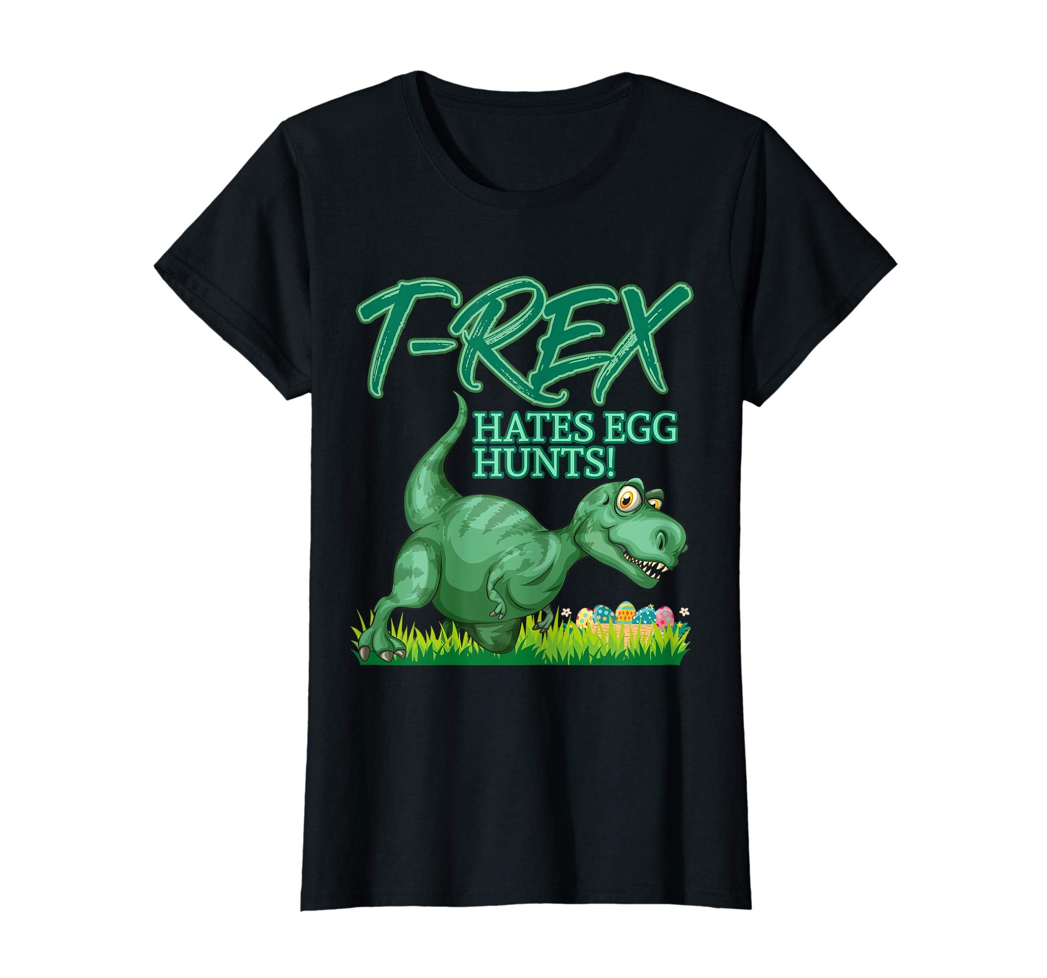 Funny Dinosaur Easter T-shirt T-rex Hates Egg Hunts Tee