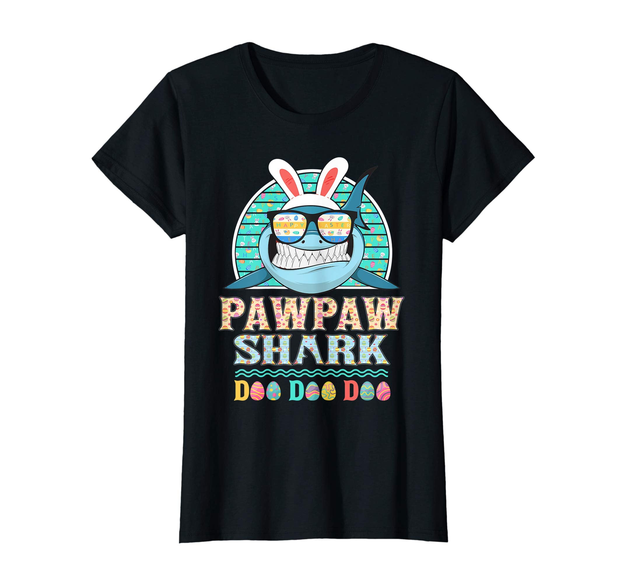 Funny Pawpaw Shark Happy Easter Day Gift Family Shirt