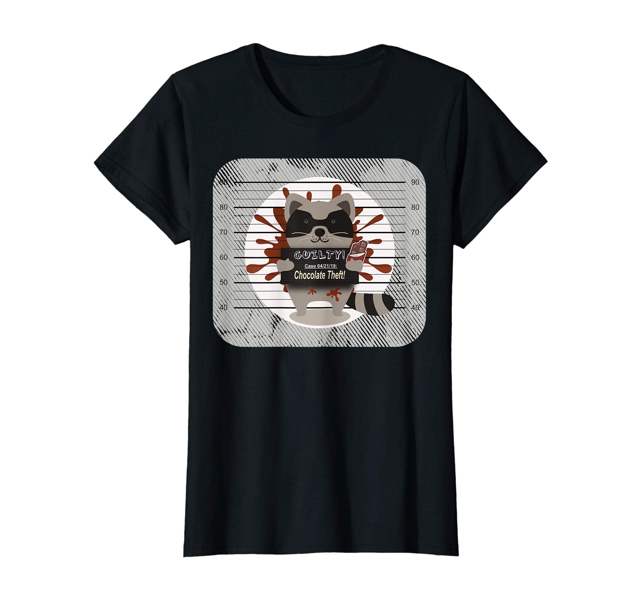 Funny Racoon Easter Tshirt I Stolen Chocolate Mugshot Tee