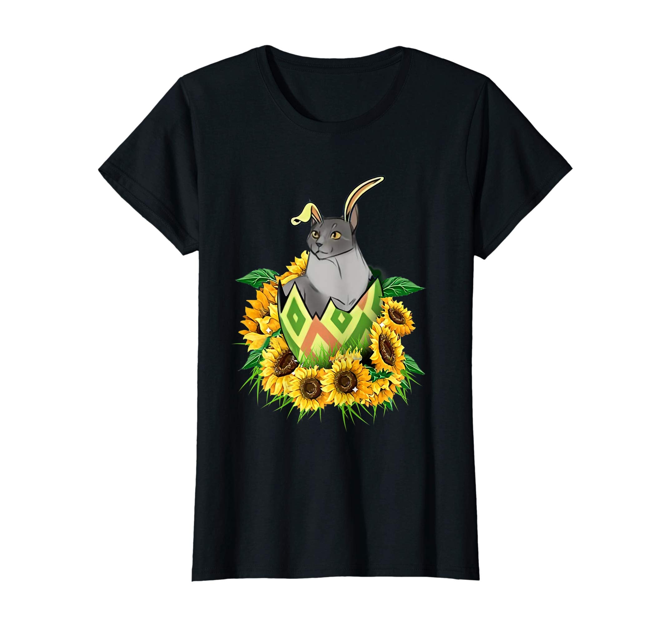 cat sunflower easter shirt