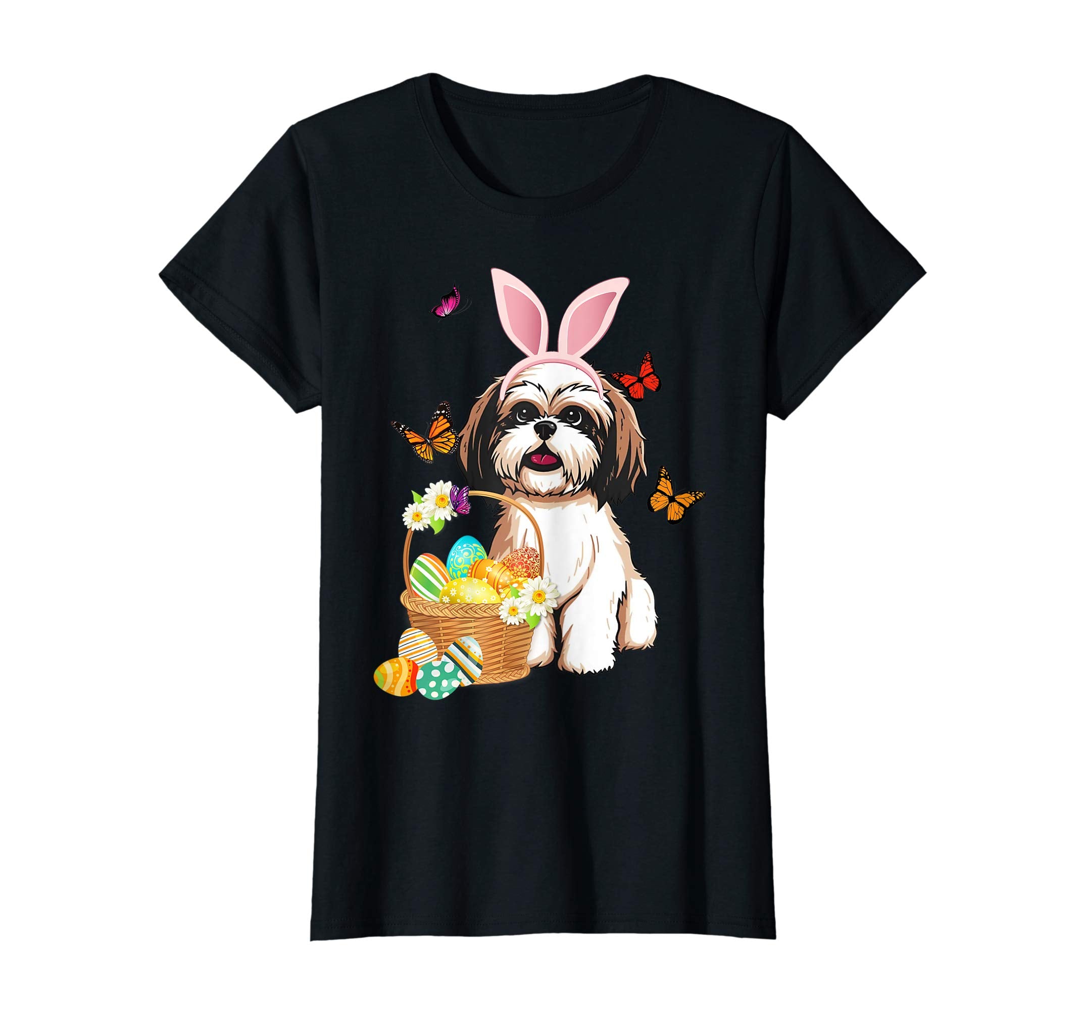 Shih tzu Bunny Hat Rabbit Easter Eggs Shirt