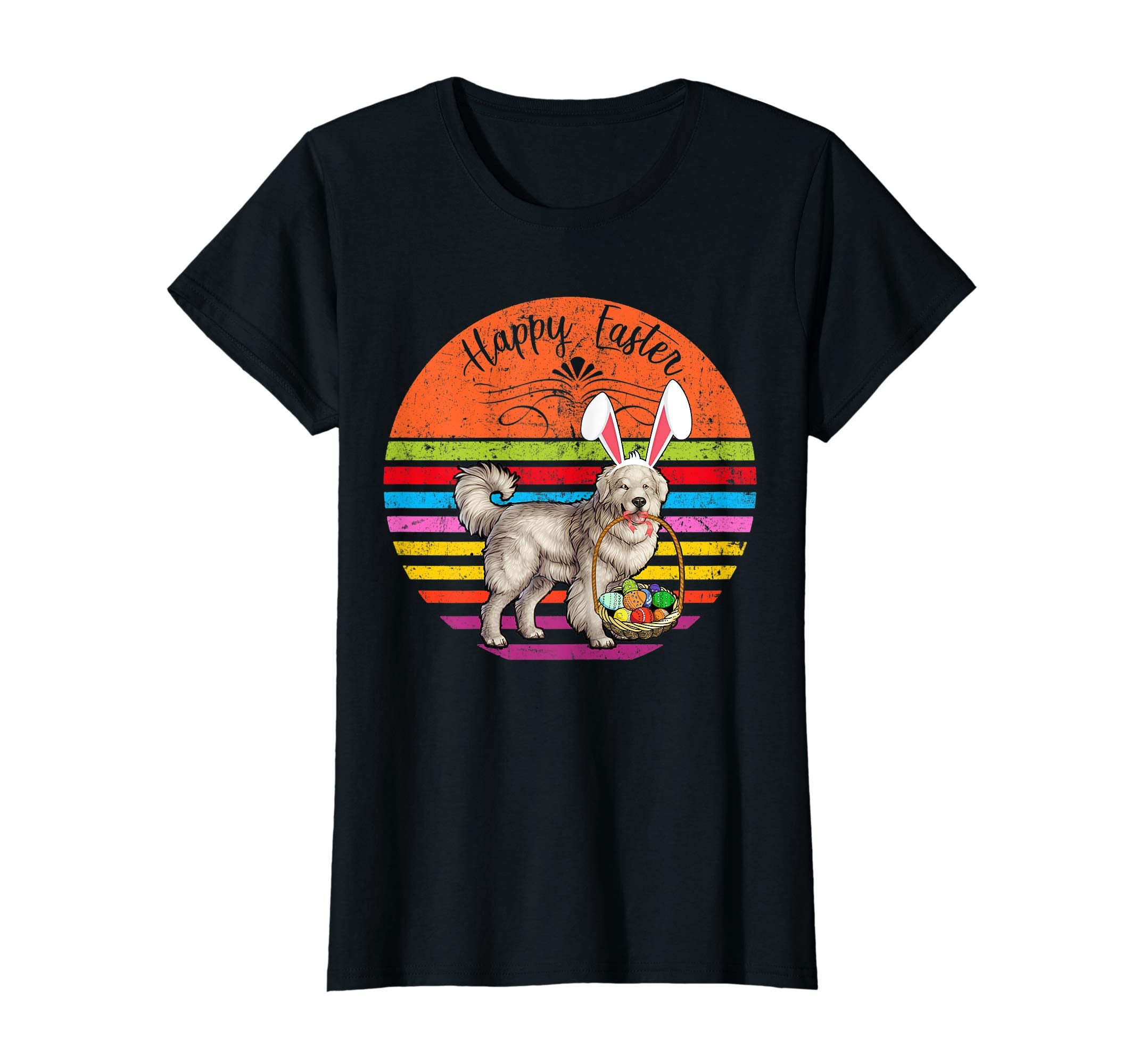 Vintage Polish Tatra Sheepdog Dog Easter Eggs Basket T Shirt