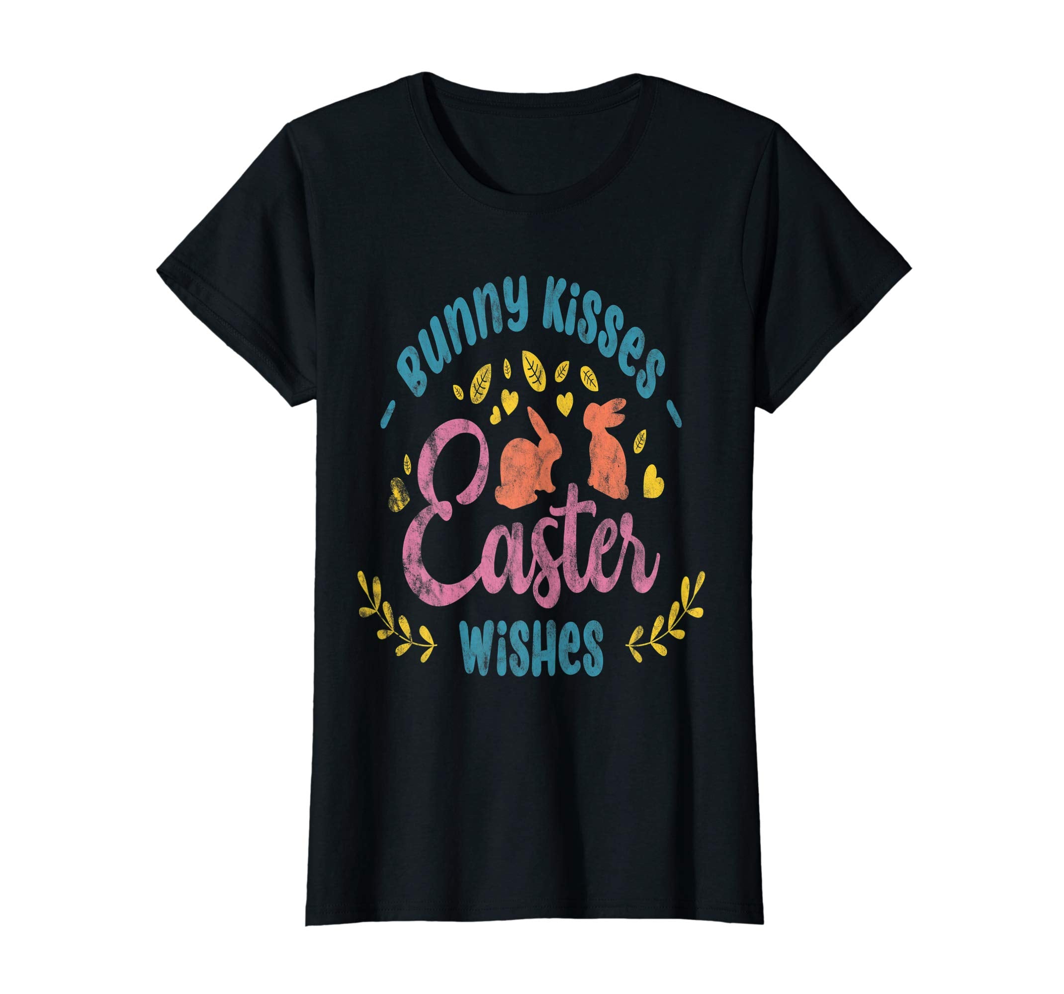 Bunny Kisses Easter Wishes T-Shirt Gift Women