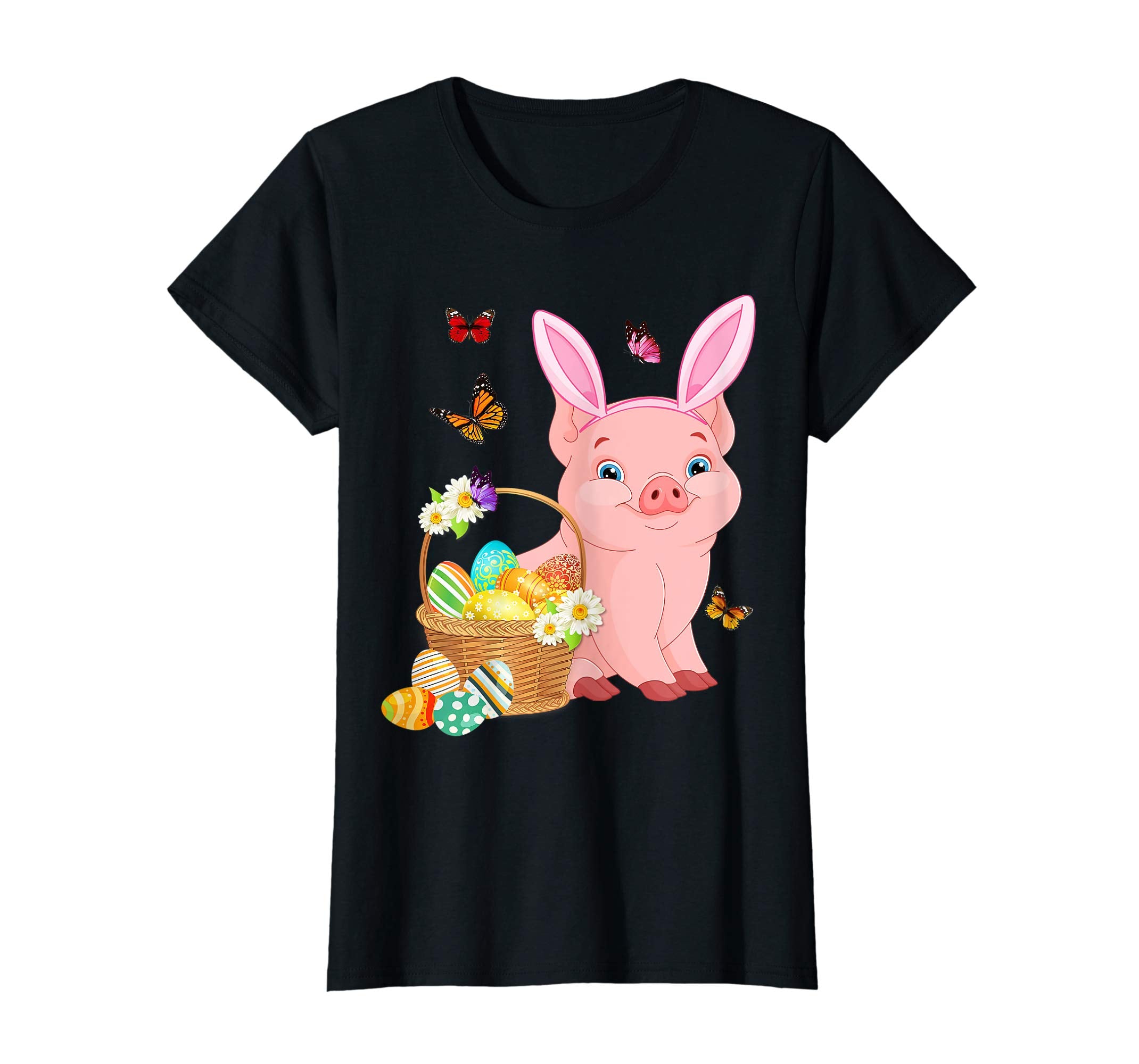 Pig Bunny Hat Rabbit Easter Eggs Shirt Happy Ea