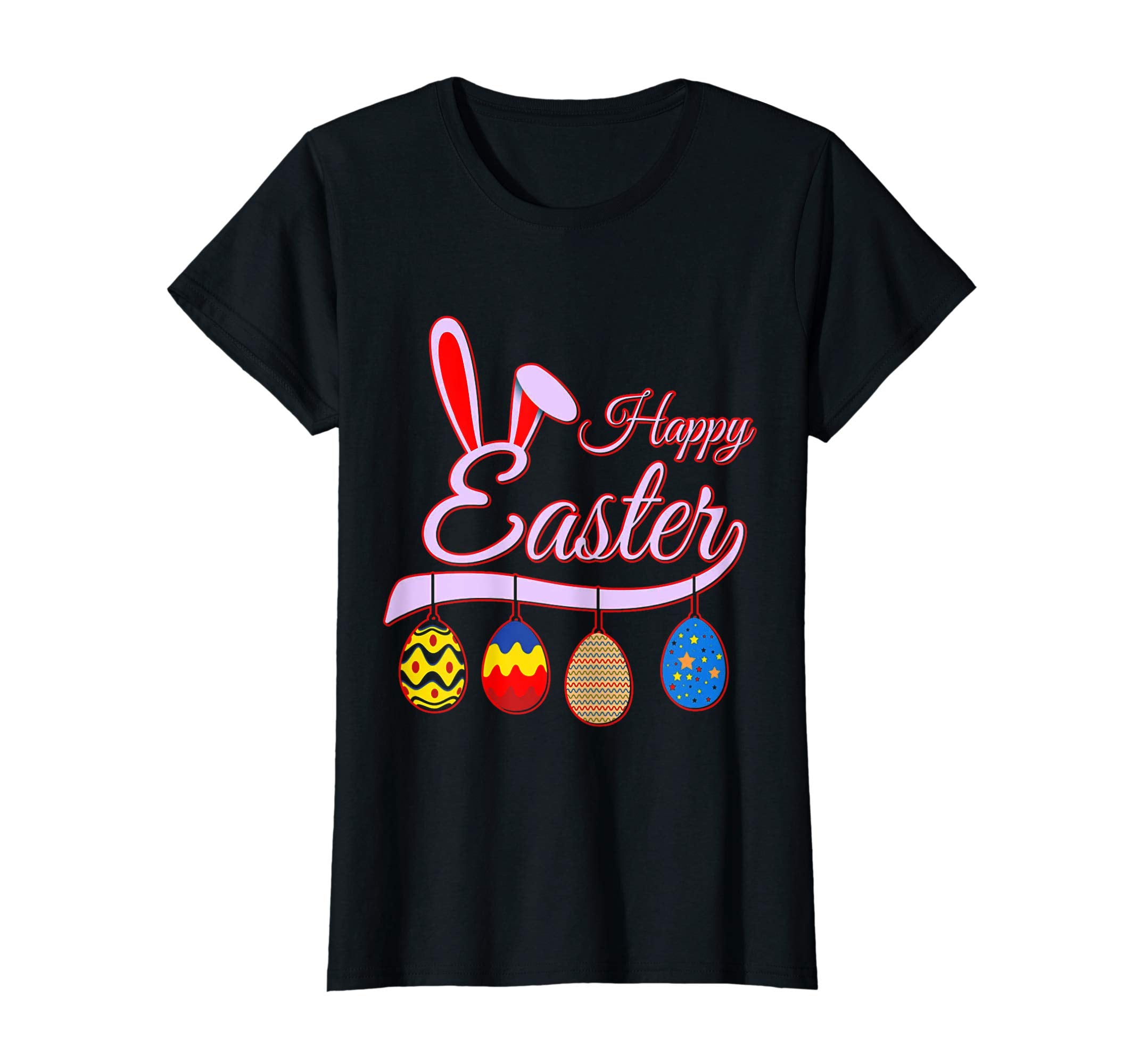 Happy Easter Bunny Tee shirt with Easter Eggs Tee