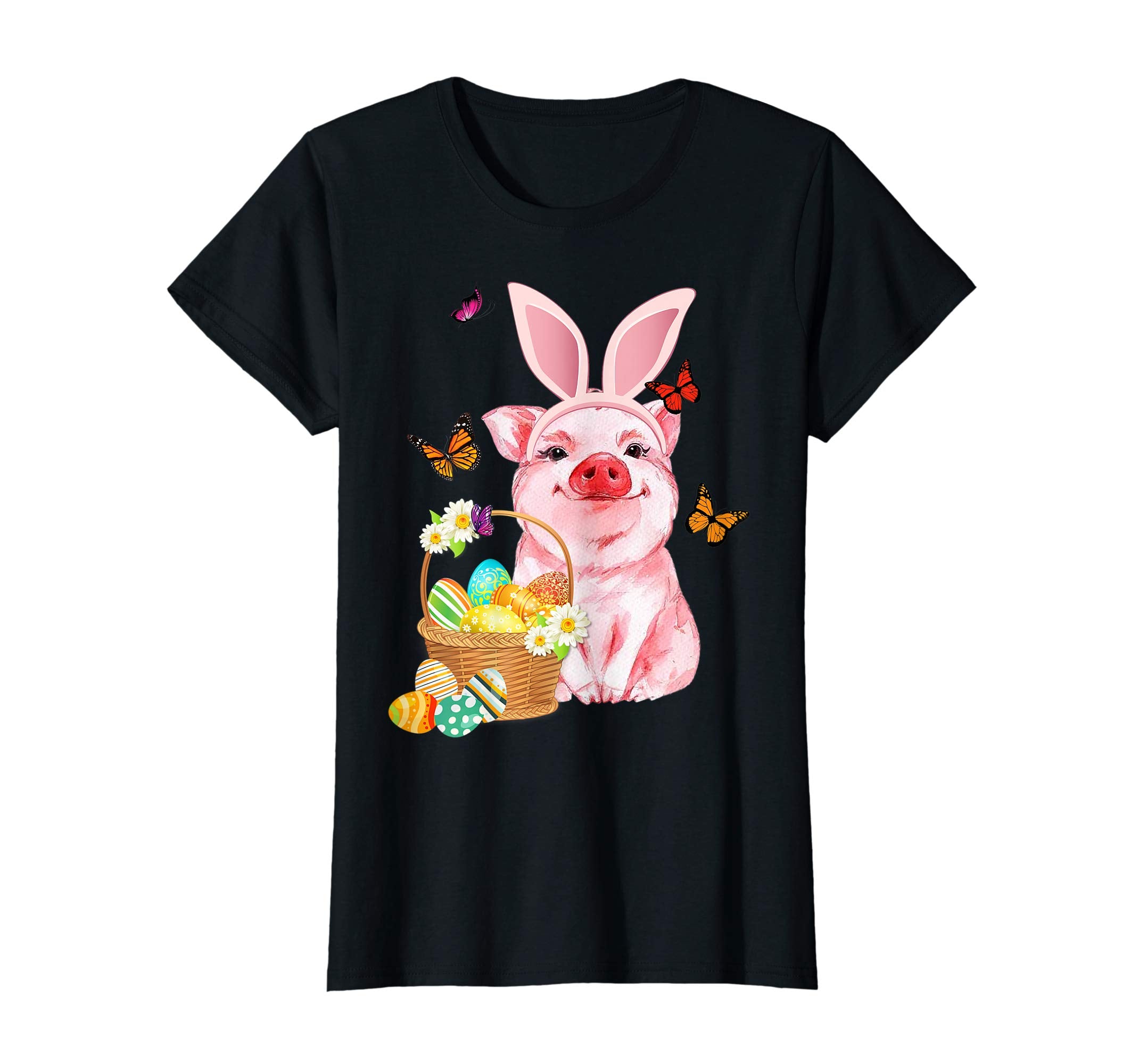 Pig Bunny Hat Rabbit Easter Eggs Shirt