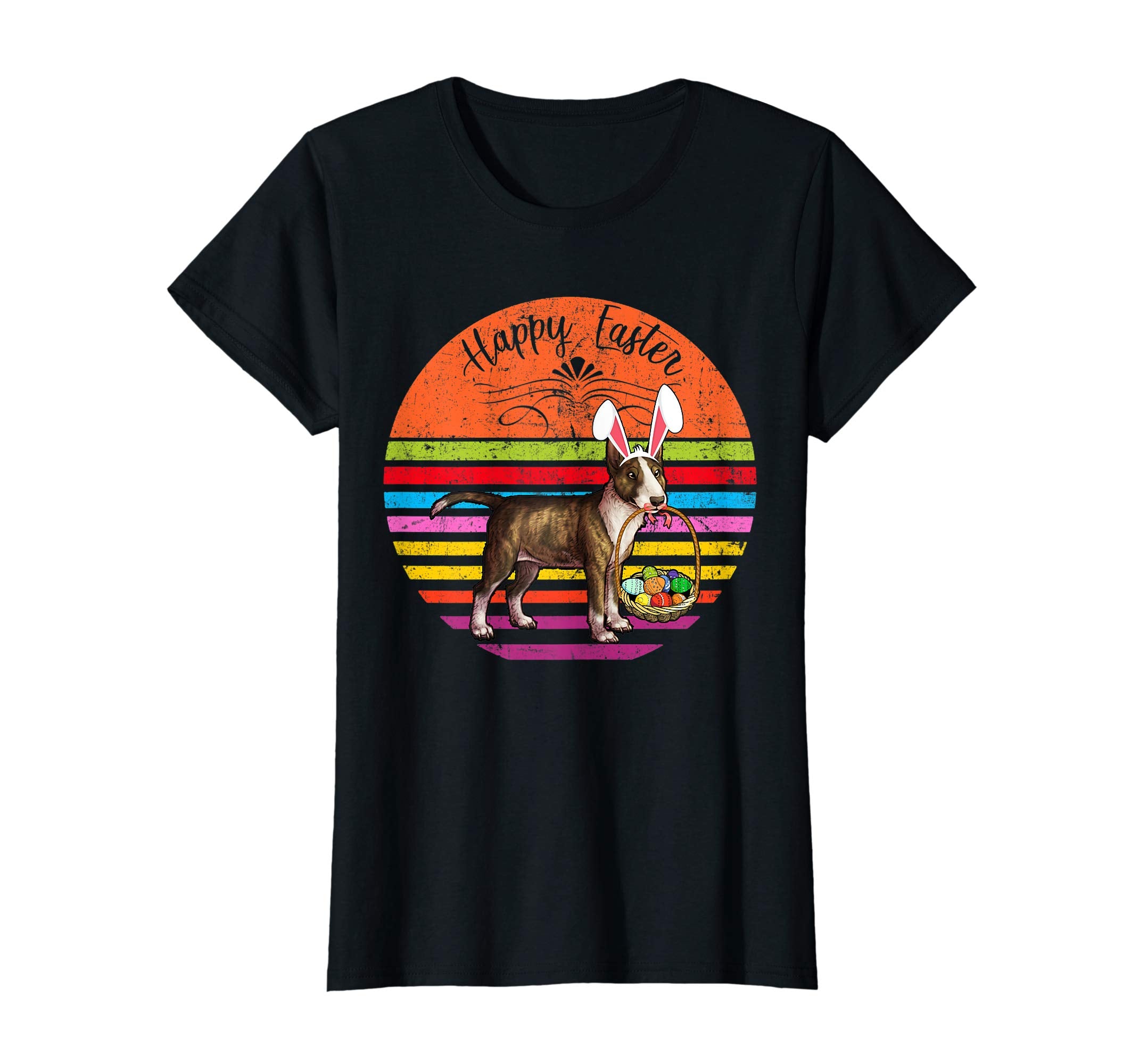 Vintage Miniature Bull Terrier Dog Easter Eggs Basket Shirt